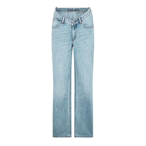 Alexander Wang o1g2r1mq0824 Nameplate V Front Demin Jean in Denim Blue Size 27" / US 4 / IT 40 - 1 Thumbnail