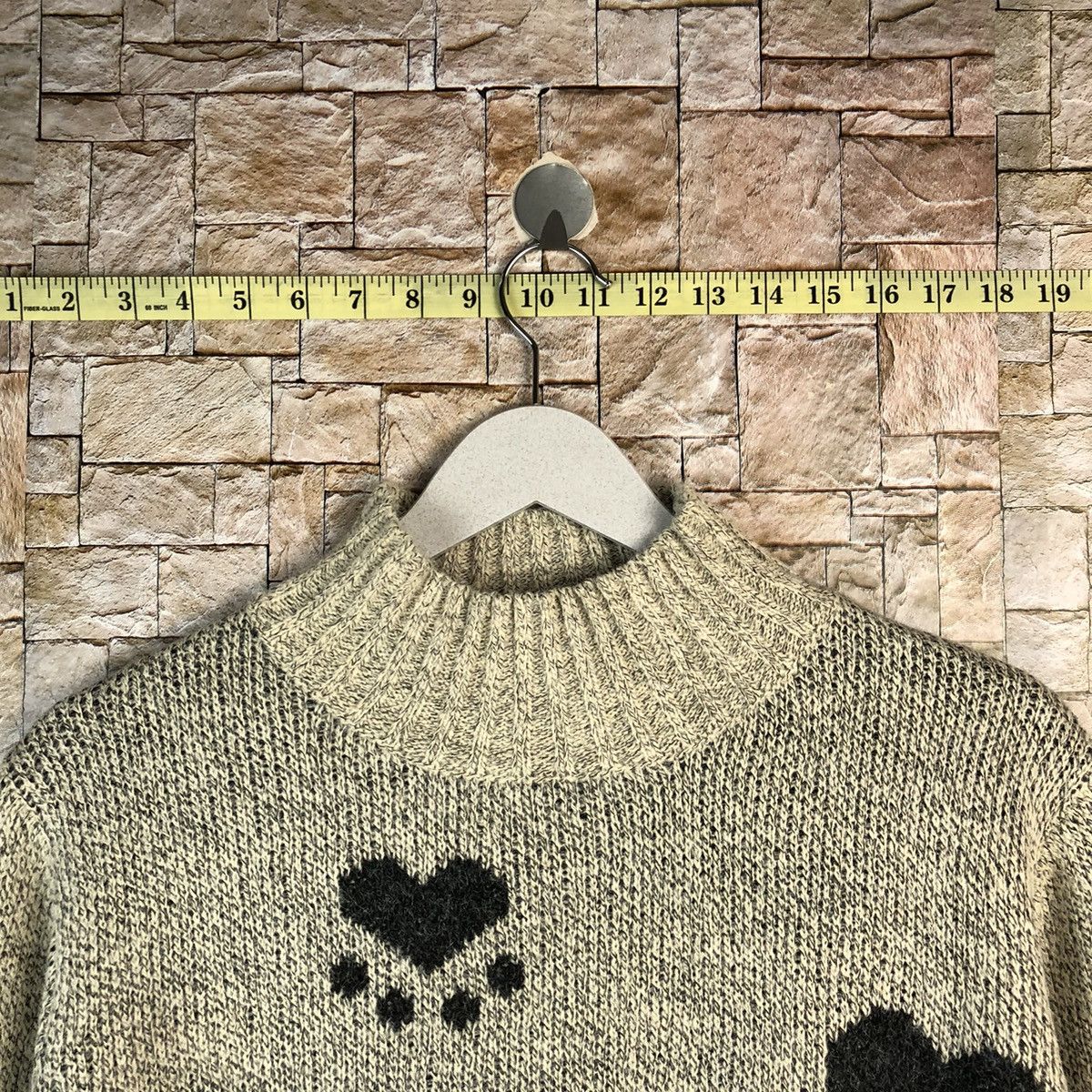 Homespun Knitwear × Japanese Brand Casalinga cat design Grey Knitwear #A1221 Size L / US 10 / IT 46 - 4 Thumbnail
