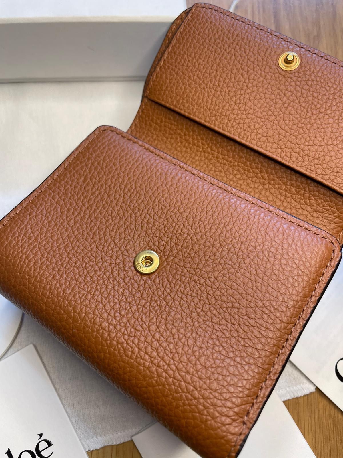Chloe Authentic Chloé TriFold Wallet Lambskin Size ONE SIZE - 9 Thumbnail
