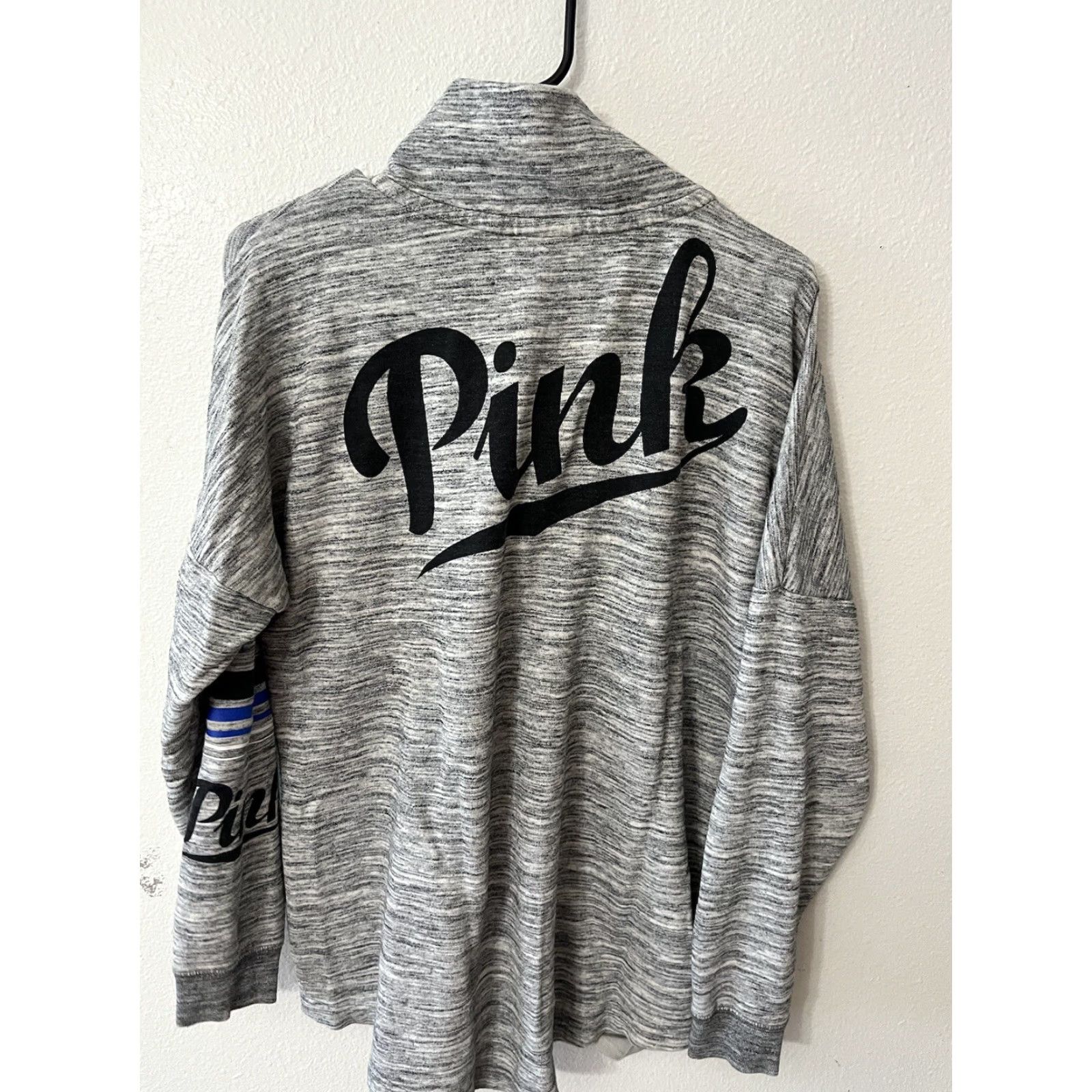 Pinko PINK Victoria's Secret Sweatshirt Women M Gray 1/4 Zip Fleece Pullover Mock Neck Logo Activewear Casual Pullover Sweatshirt Womens Size M / US 6-8 / IT 42-44 - 5 Thumbnail