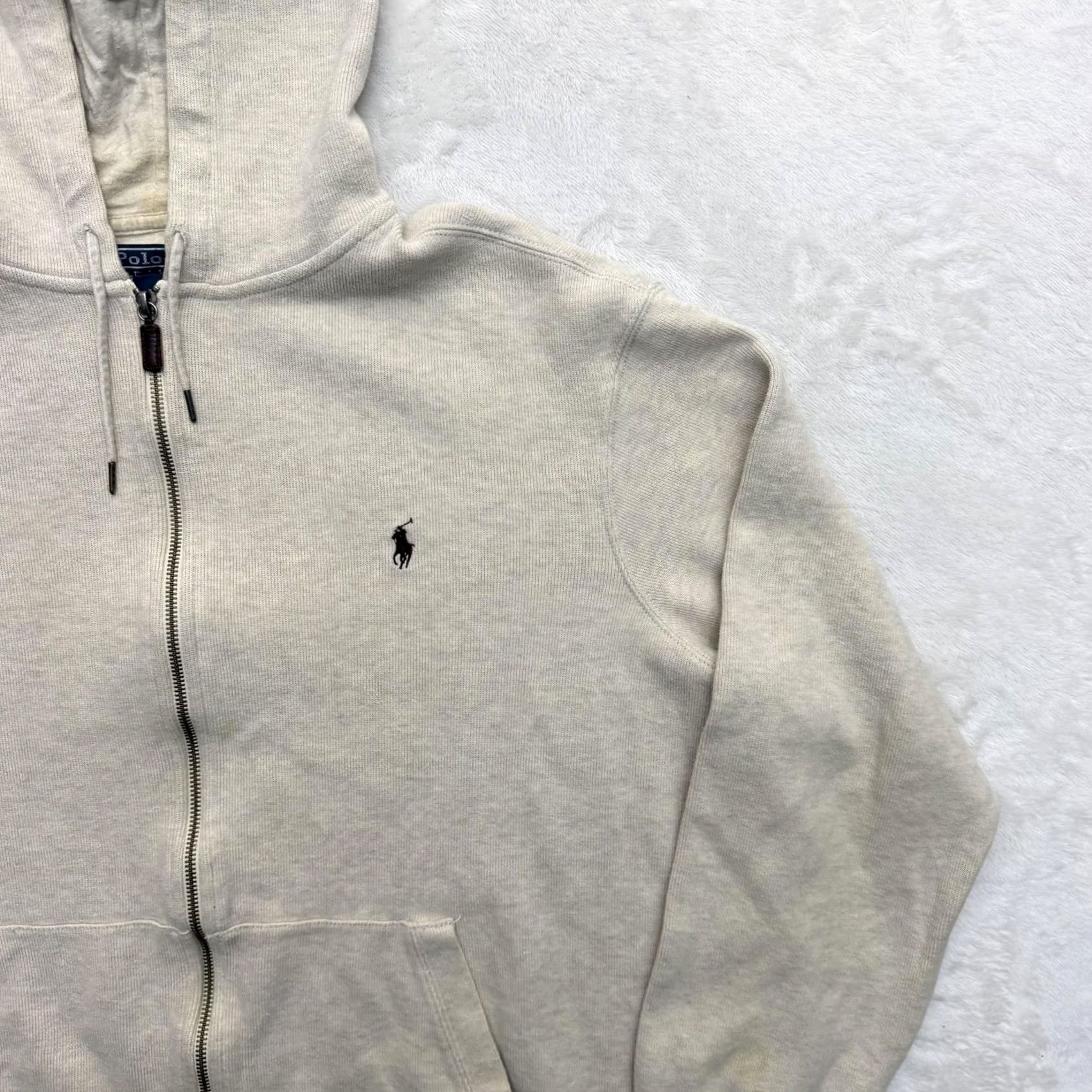 Polo Ralph Lauren Polo Ralph Lauren Hoodie Jacket Mens 2XL Beige Full Zip Fleece Pony Sweatshirt Size US XXL / EU 58 / 5 - 3 Thumbnail