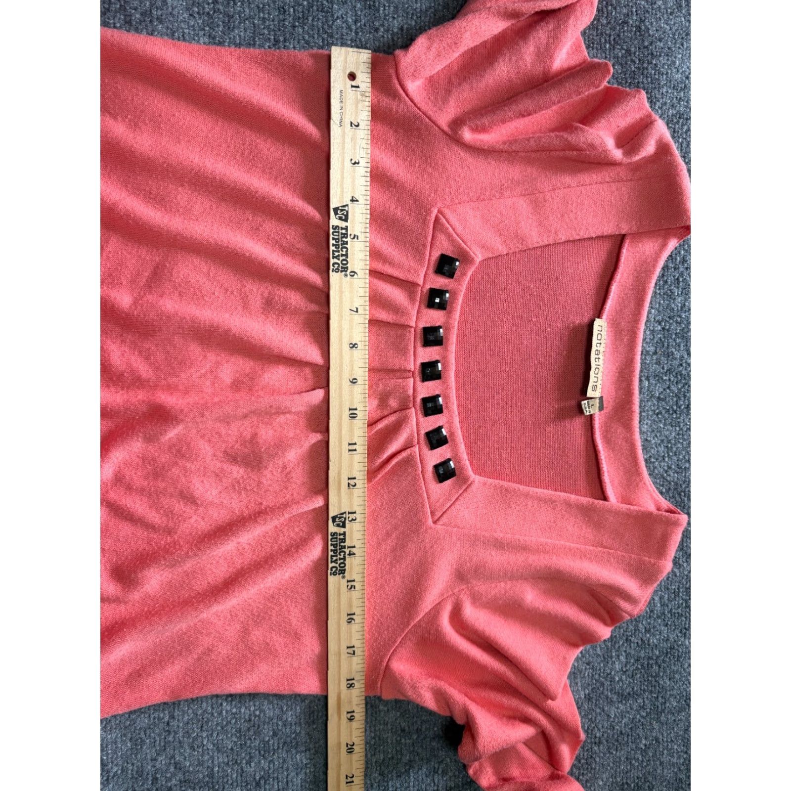 Vintage VINTAGE Notations Sweater Shirt Womens XL Pink Knit Long Sleeve Beaded Blouse Size XL / US 12-14 / IT 48-50 - 3 Thumbnail
