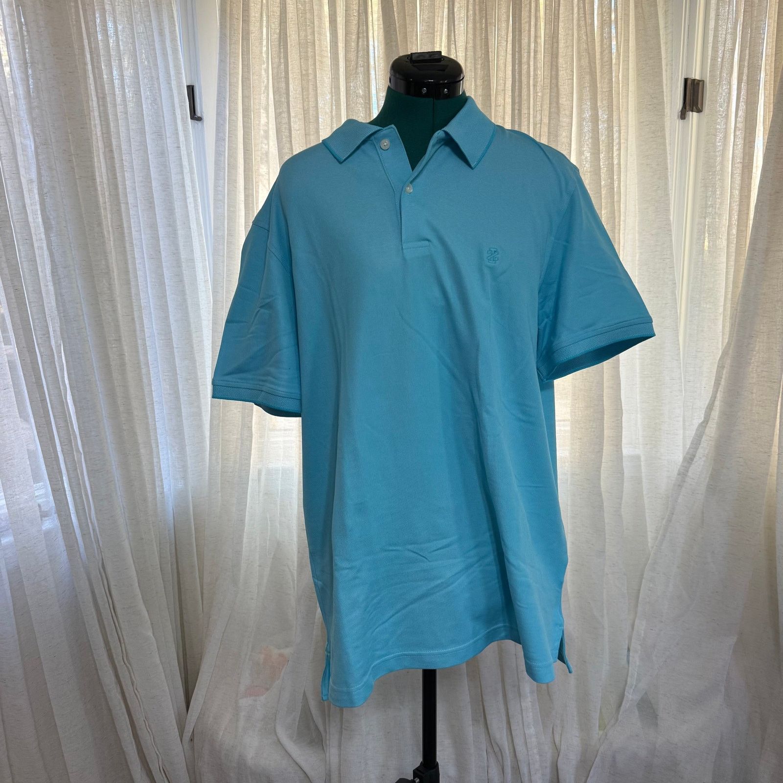 Izod IZOD Turquoise Performance Polo | Sz L Size US L / EU 52-54 / 3 - 2 Thumbnail