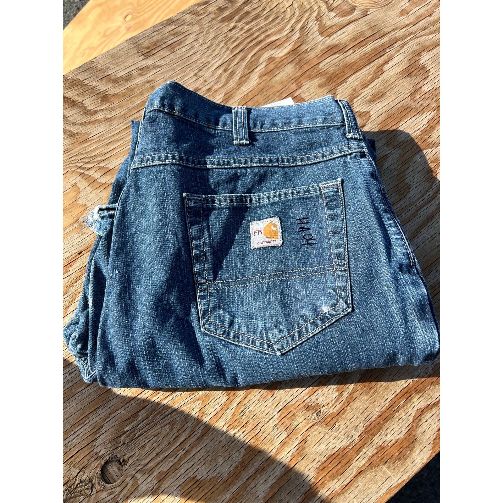 Carhartt Carhartt FR Jeans Mens 38x32 Blue Denim Utility Work Pants Size US 38 / EU 54 - 1 Thumbnail
