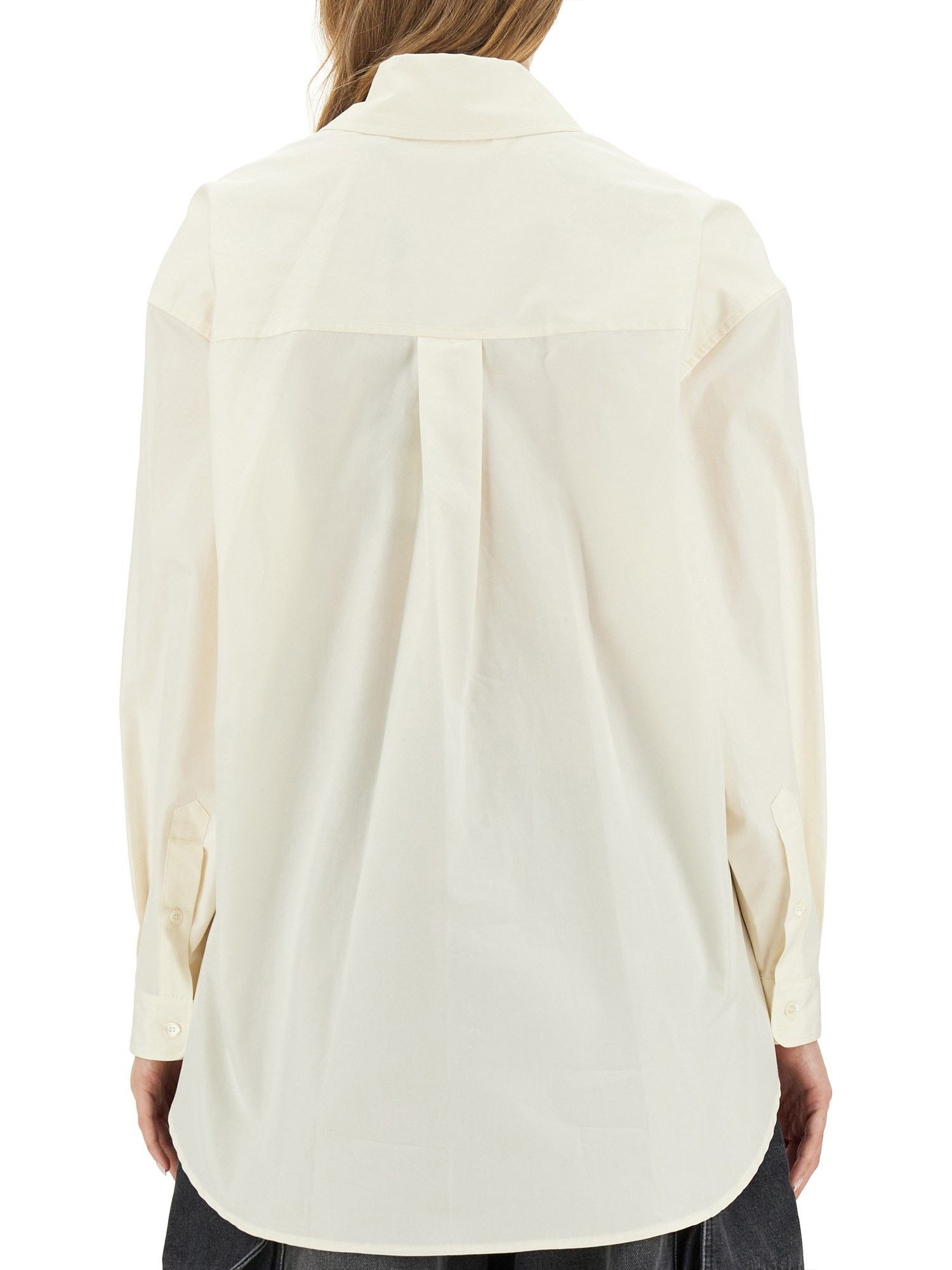 Palm Angels o1s22i1n0824 Poplin Long Sleeve T-Shirt in White Size M / US 6-8 / IT 42-44 - 3 Thumbnail