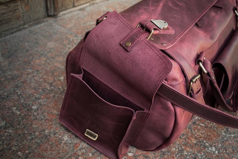 Handmade Genuine vintage leather travel bag. Duffel Bag Size ONE SIZE - 6 Thumbnail