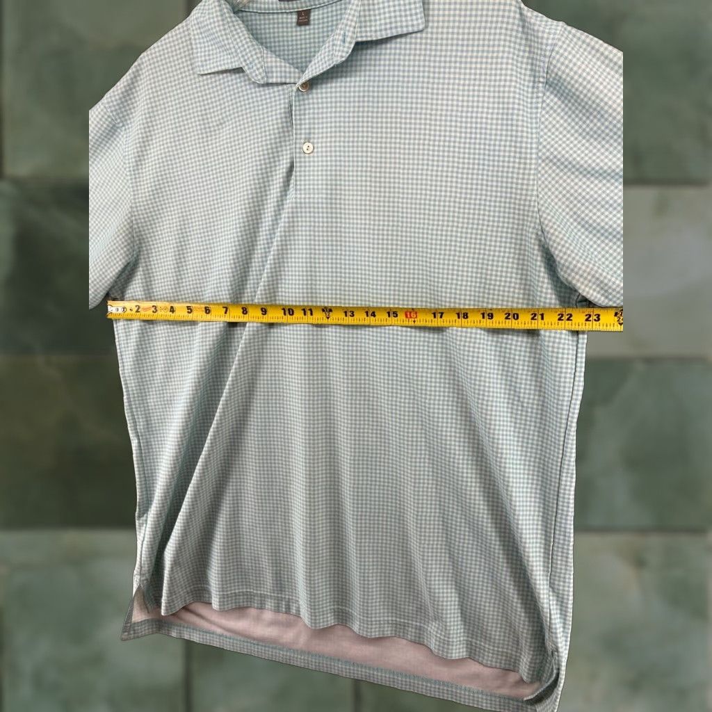 Peter Millar Peter Millar Summer Comfort Mens Polo Shirt Large Blue White Check Size US L / EU 52-54 / 3 - 1 Thumbnail