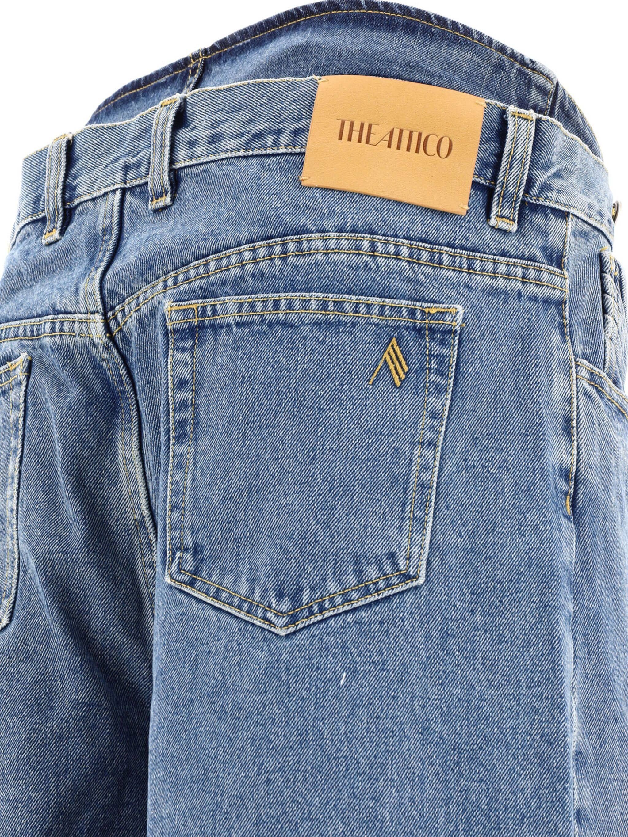 The Attico o1s22i1n1024 Layered Baggy Jeans in Denim Blue Size 25" / US 0 / IT 36 - 4 Thumbnail