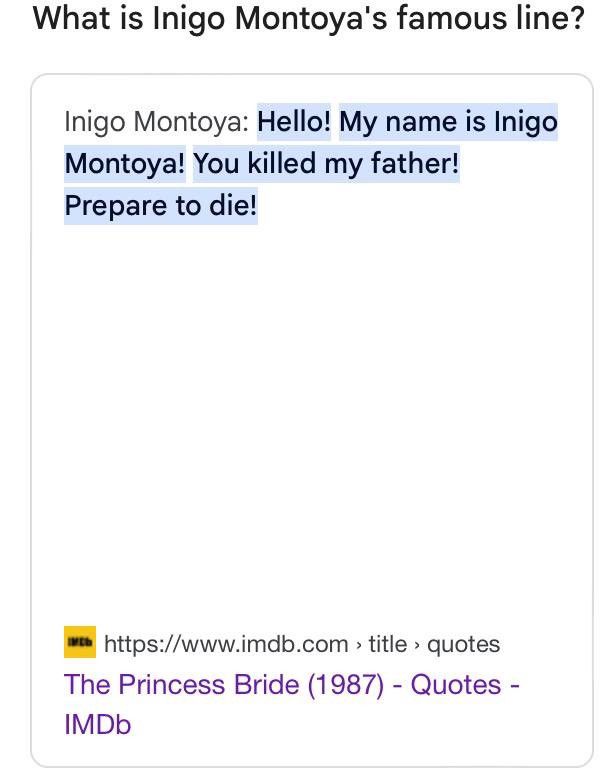 Gildan × Vintage Movie the princess bride inigo montoya quotes Size US L / EU 52-54 / 3 - 6 Thumbnail