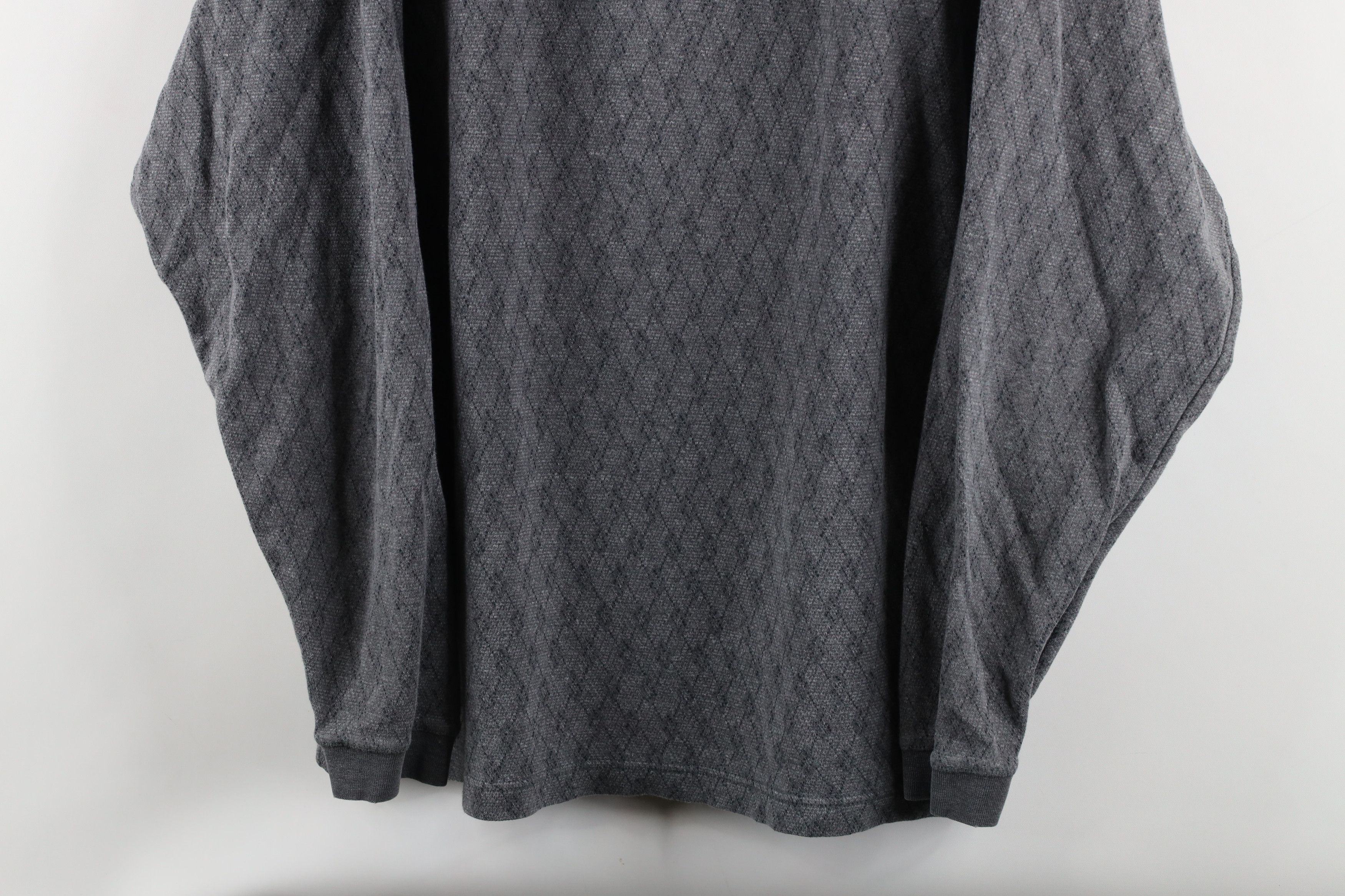 Vintage Vintage 90s Streetwear Argyle Long Sleeve Rugby Polo Gray Size US L / EU 52-54 / 3 - 3 Thumbnail