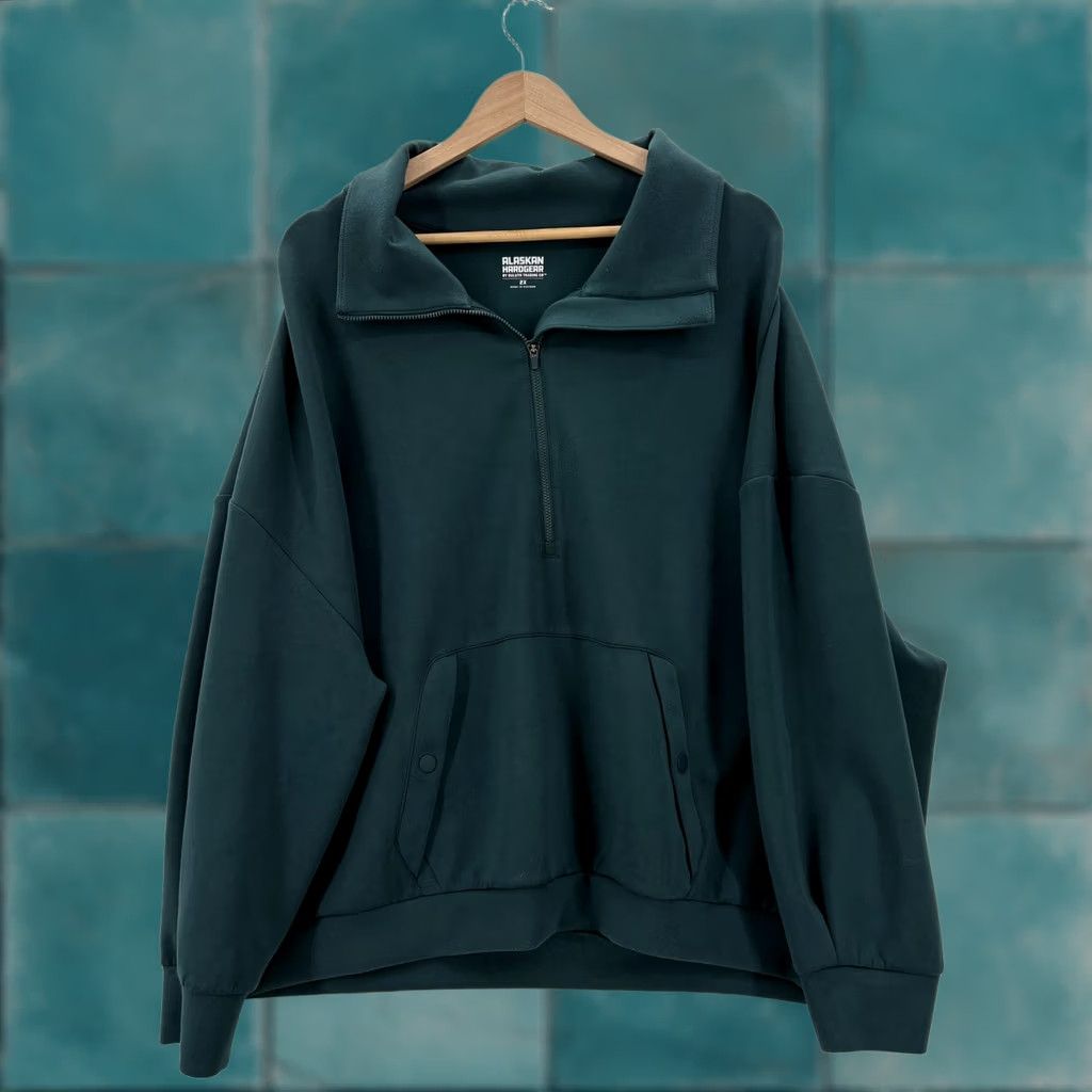 Vintage Duluth Womens 2X Sweatshirt Green Zip Pockets 1/4 Zip All Seasons High Neck Pullover Size XXL / US 16-18 / IT 52-54 - 1 Thumbnail