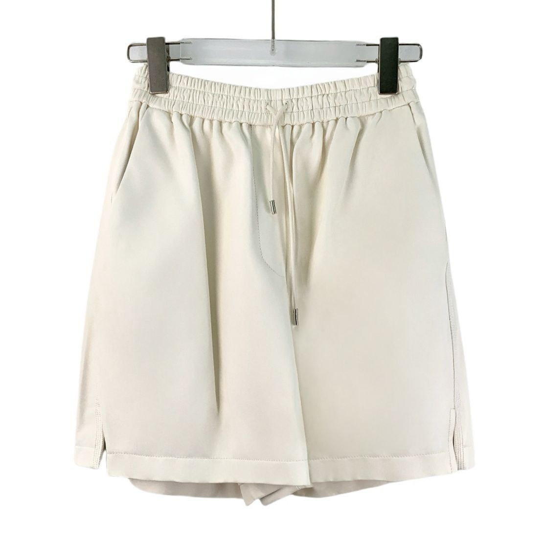 Loewe LOEWE White Leather Drawstring Shorts Size Small Designer Lu Size 38" / US 16 / IT 52 - 1 Thumbnail
