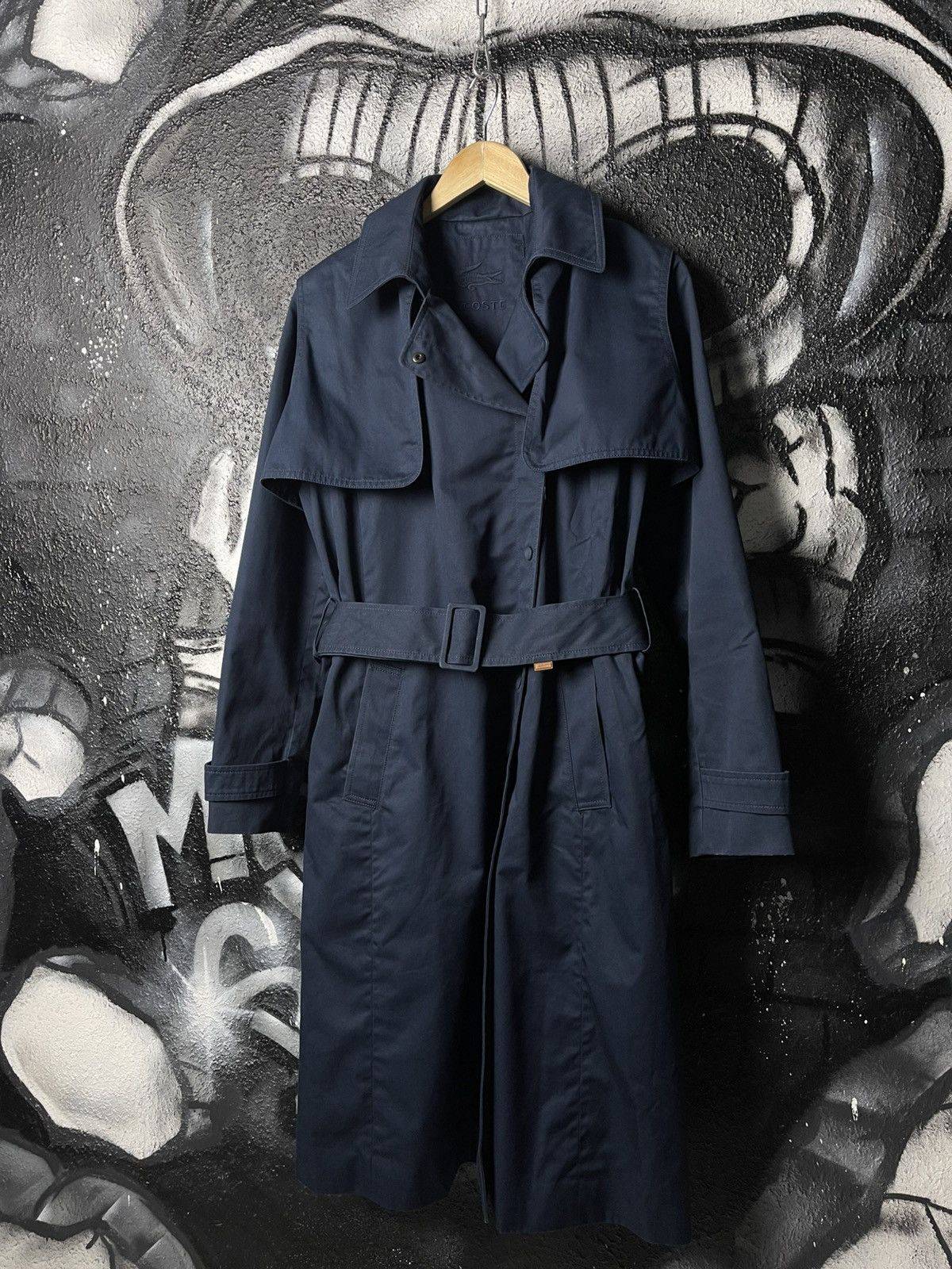 Lacoste Vintage Lacoste Dark Blue Casual Luxury Trench Coat Women’s Size L / US 10 / IT 46 - 1 Thumbnail