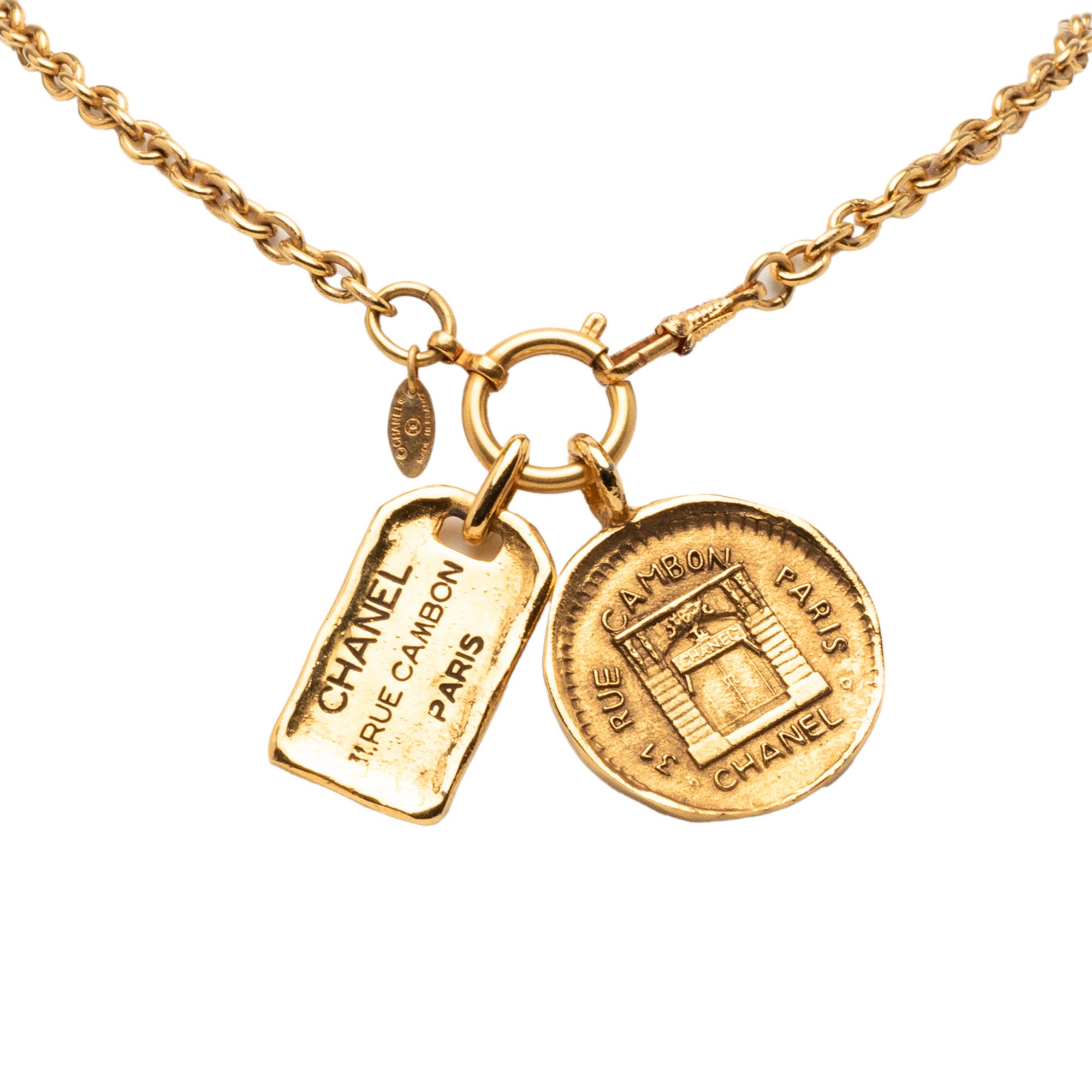 Chanel Gold Plated 31 Rue Cambon Pendant Necklace