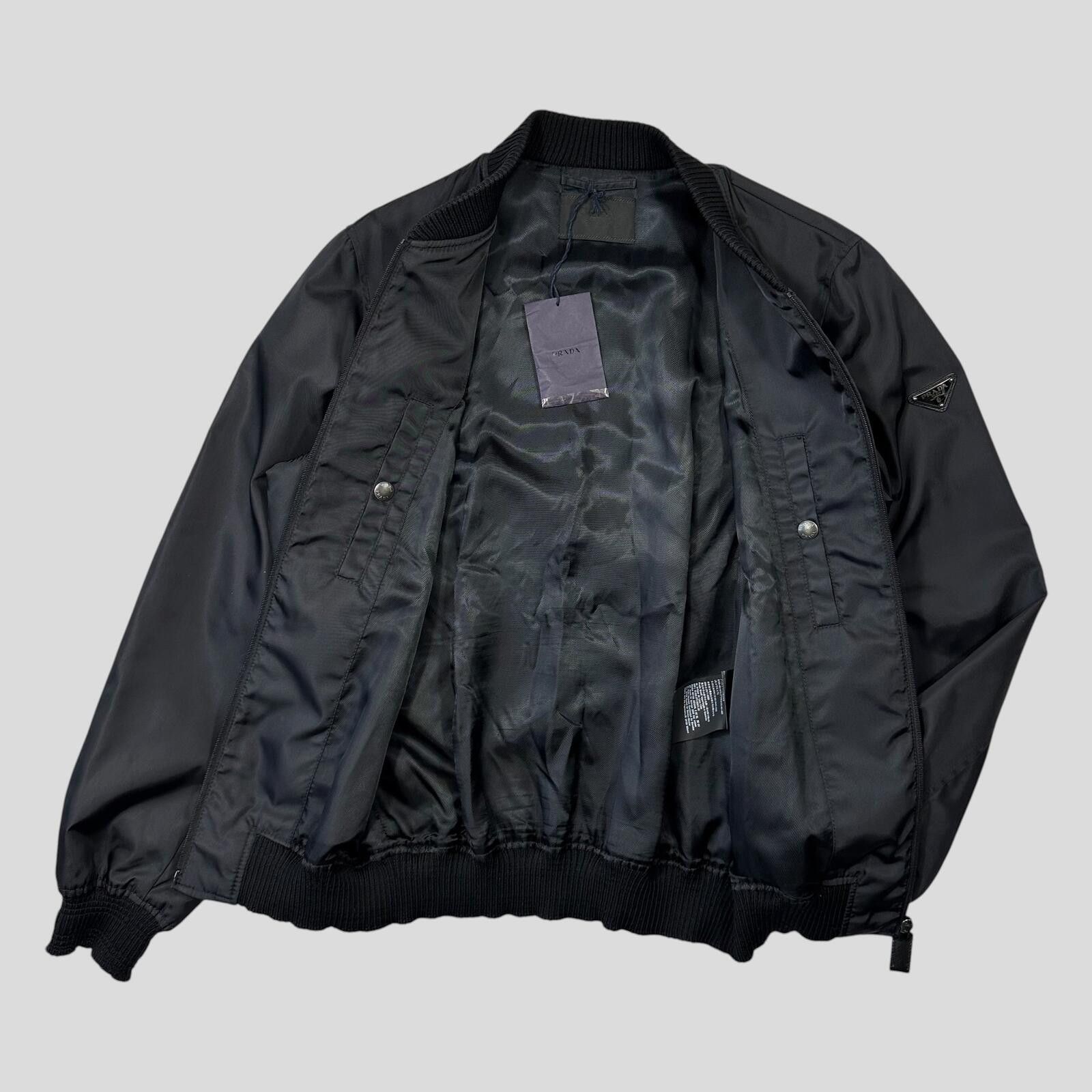 Prada Prada Milano 2018 Black Gabardine Nylon Triangle Bomber - M Size US M / EU 48-50 / 2 - 9 Thumbnail