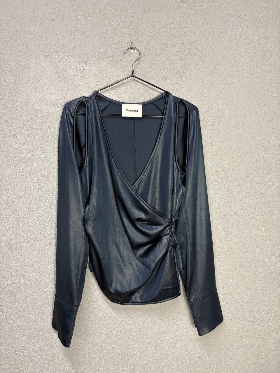 NANUSHKA Midnight blue Women's Evening Top Blouse Large