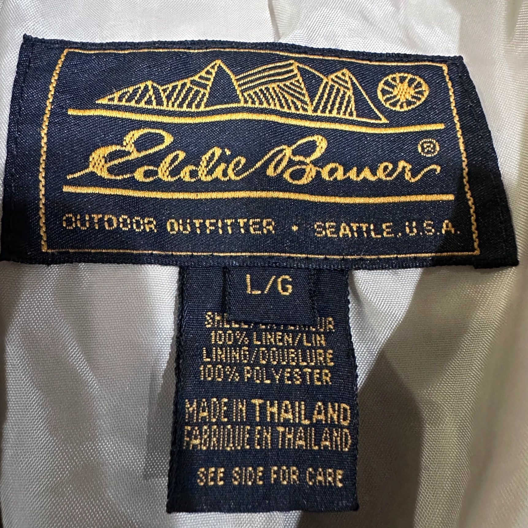 Eddie Bauer VINTAGE Eddie Bauer Blazer Womens L Beige 100% Linen Three-Button Jacket - Long Sleeve, Solid, 90s Theme Size L / US 10 / IT 46 - 2 Thumbnail
