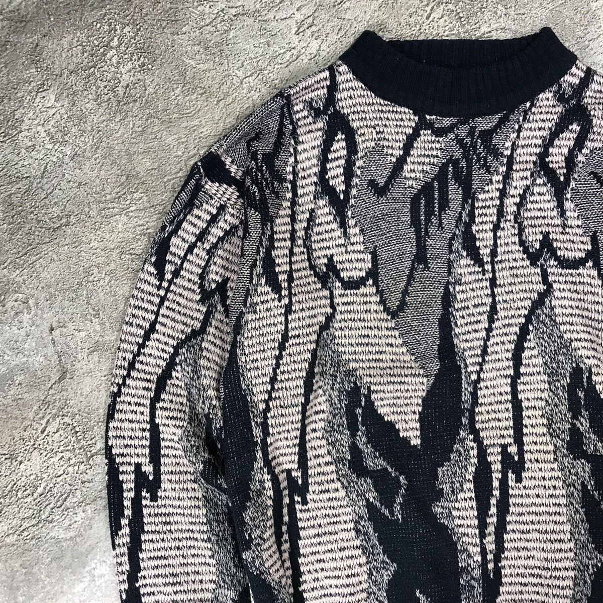 Vintage Vintage 90s Abstract Knit Sweater Oversized Grunge Y2K M Size M / US 6-8 / IT 42-44 - 3 Thumbnail