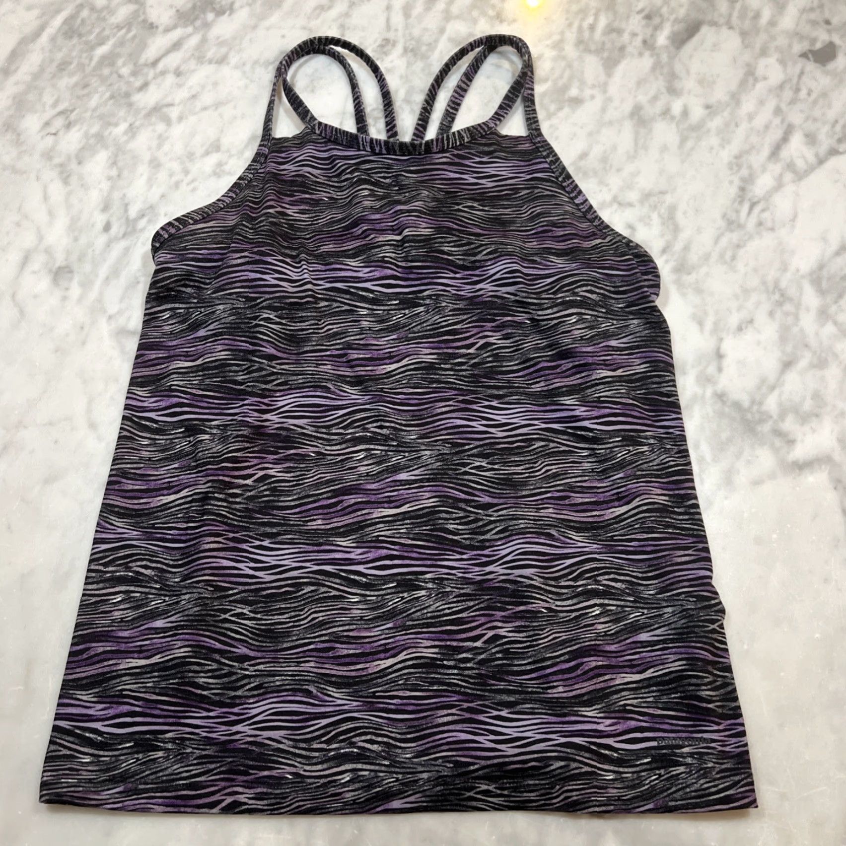 Patagonia Patagonia Strappy Tank Top Women’s S Athletic Yoga Striped Purple (Pullover) Size S / US 4 / IT 40 - 2 Thumbnail