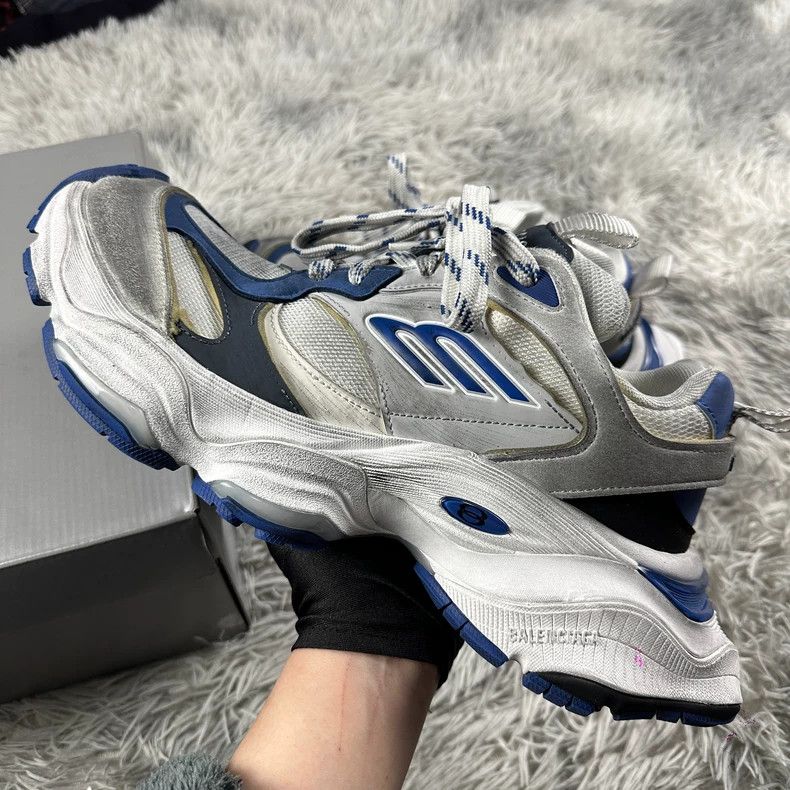Balenciaga Balenciaga 24 SS New Made Old Grey White Blue shoes 2502-Ne Size US 10 / EU 43 - 1 Thumbnail