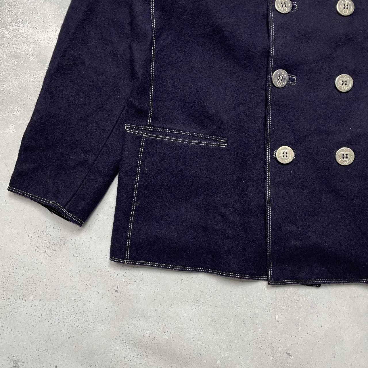Jean Paul Gaultier Vintage 90s Junior Gaultier Sailor Wool Pea Coat Jacket Size US M / EU 48-50 / 2 - 14 Thumbnail