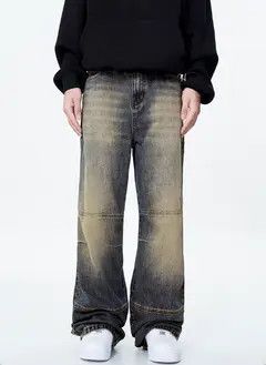 Japanese Brand VIBE Japanese retro ins fashion ripped straight jeans trend Size US 32 / EU 48 - 4 Thumbnail
