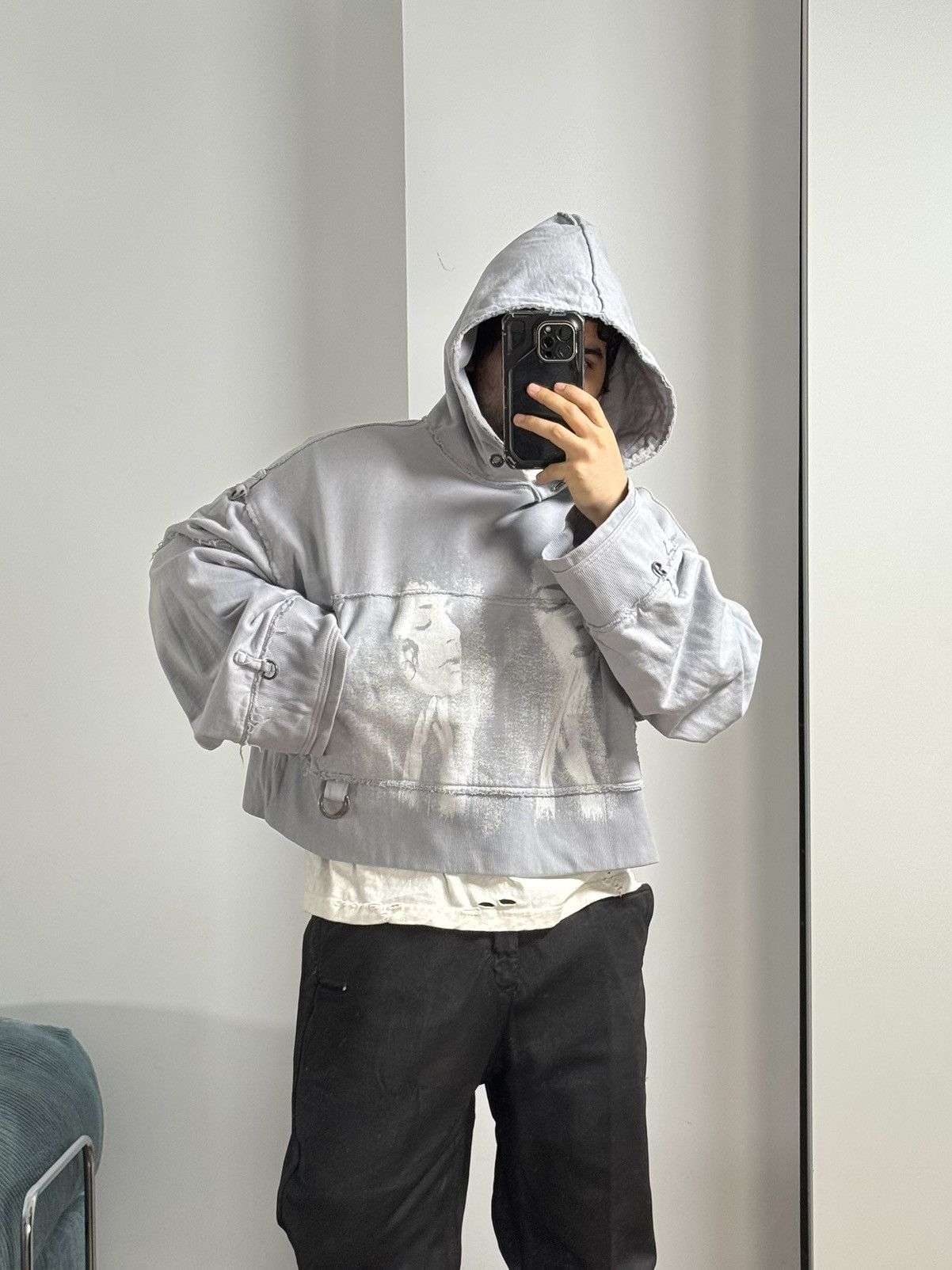 SHINE LUXURY RARE “MARTYR LOREM” Cropped Bondage Hoodie - Light Lavander Size US L / EU 52-54 / 3 - 12 Thumbnail