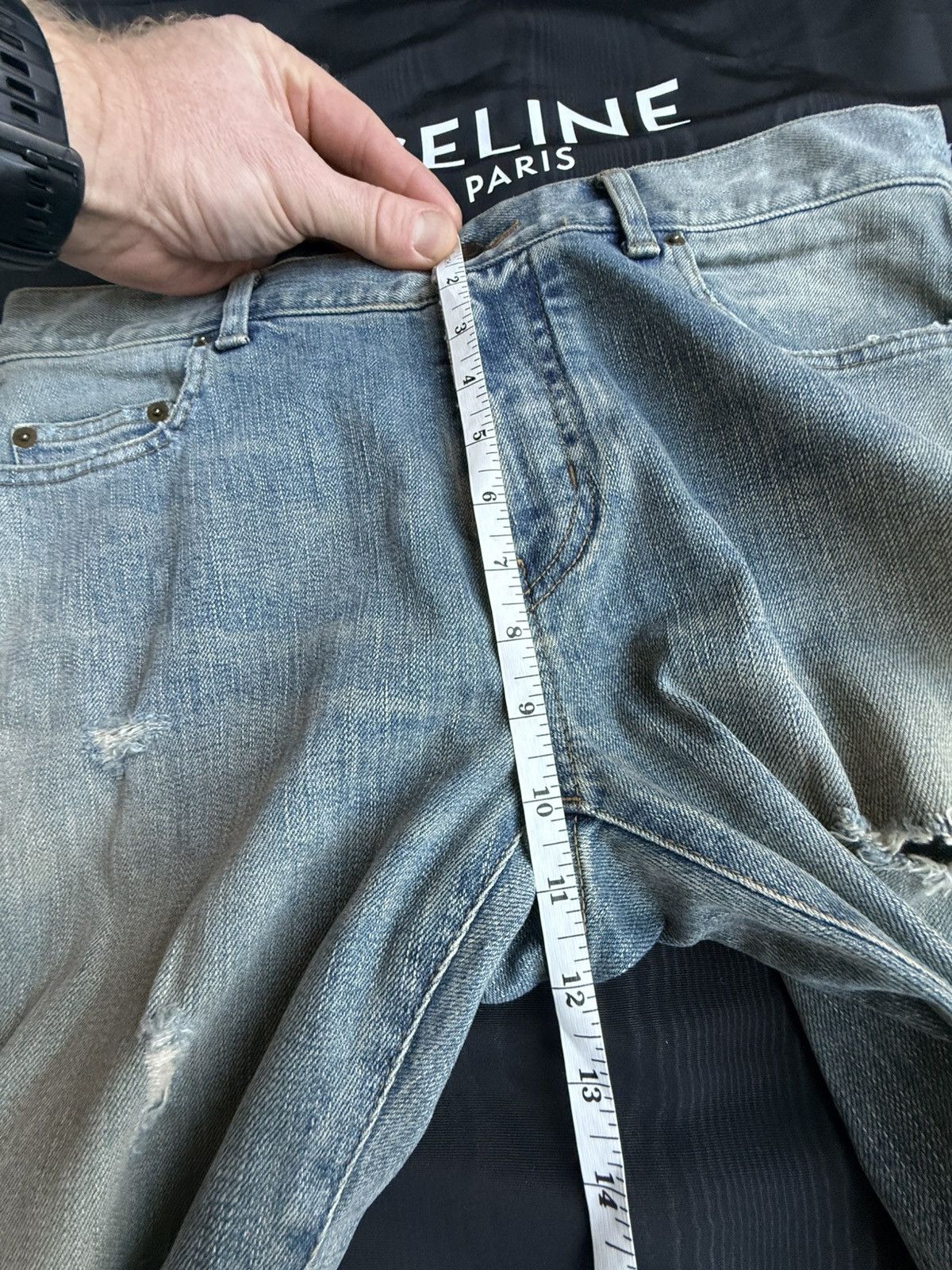 Saint Laurent Paris FW16 Saint Laurent Palladium trash crash ripped D02 jeans Size US 31 - 8 Thumbnail