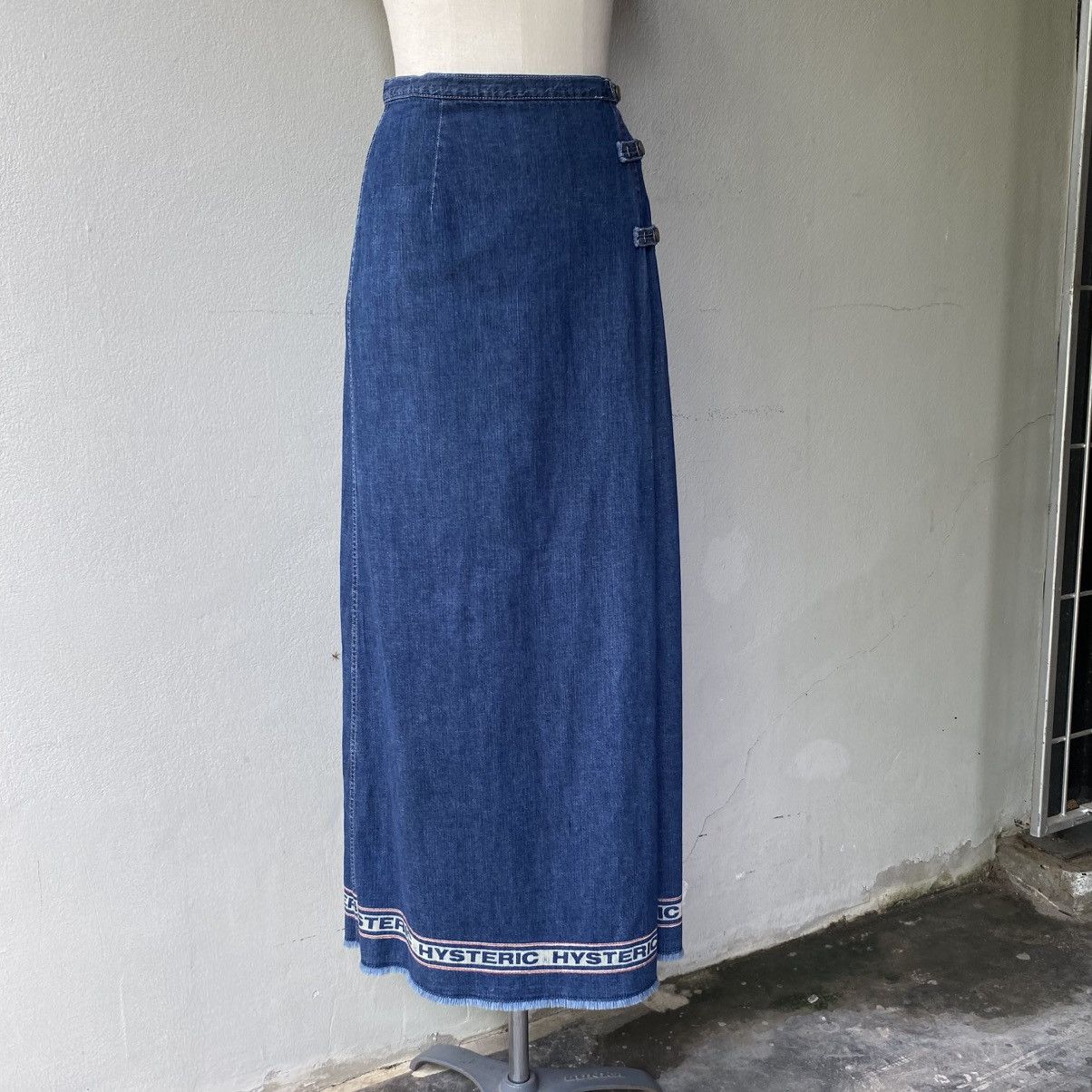 Hysteric Glamour Hysteric Glamour Soft Denim Logo Trim Maxi Skirt Size 26" / US 2 / IT 38 - 23 Thumbnail