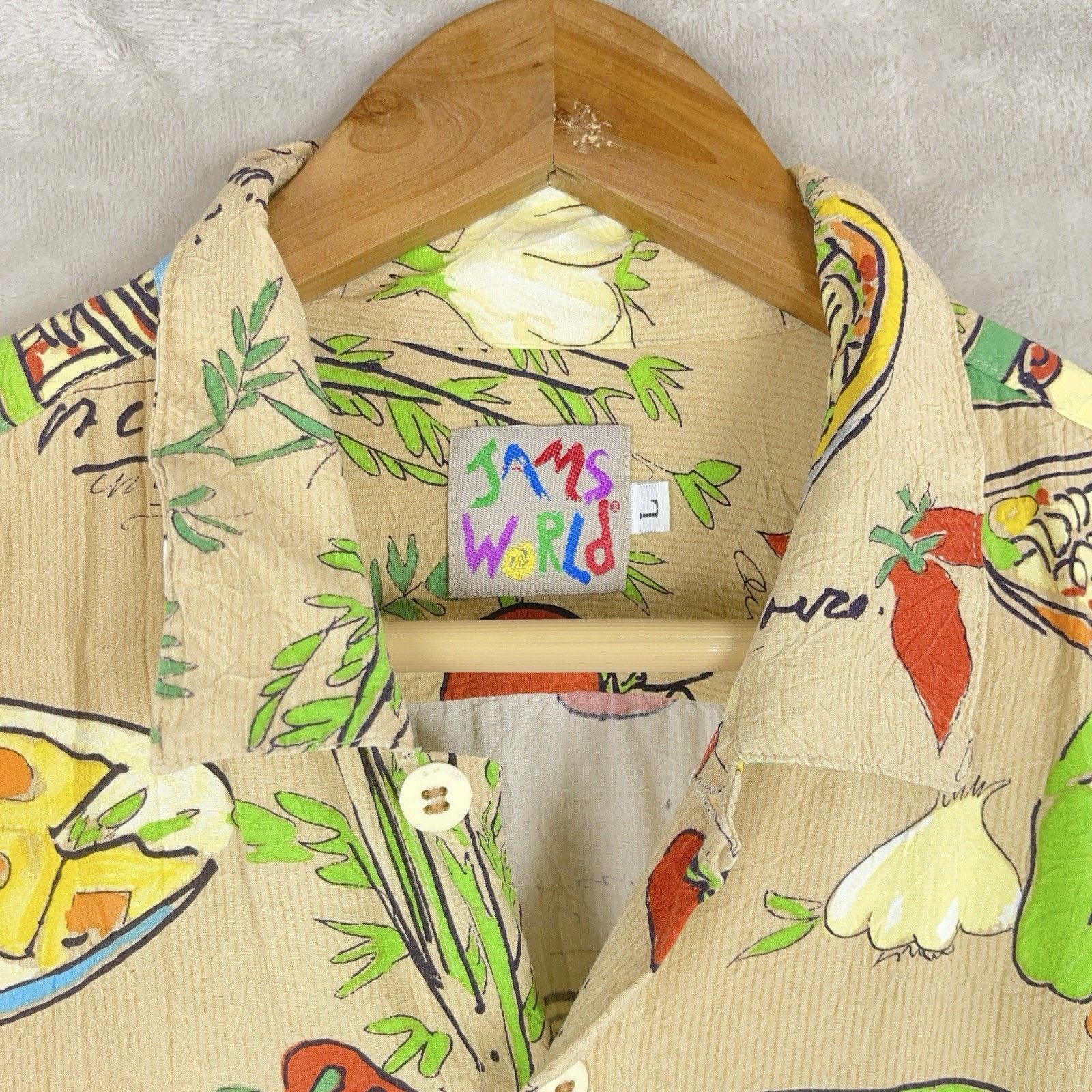 Jams World FoodArt by Jams World Shirt Italian Pasta Rare 90s *flaws* Size US XL / EU 56 / 4 - 2 Thumbnail