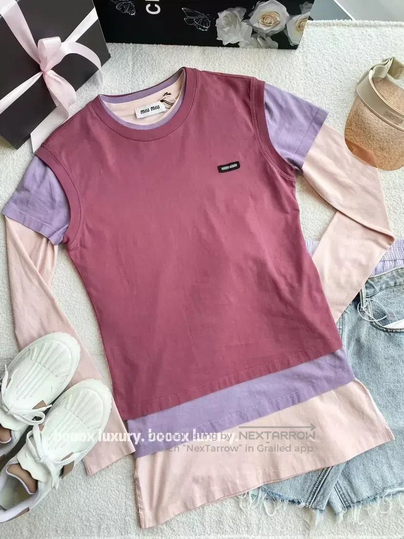 Miu Miu Miu Miu Size XS Purple and pink three-piece sweater Size XS / US 0-2 / IT 36-38 - 8 Thumbnail