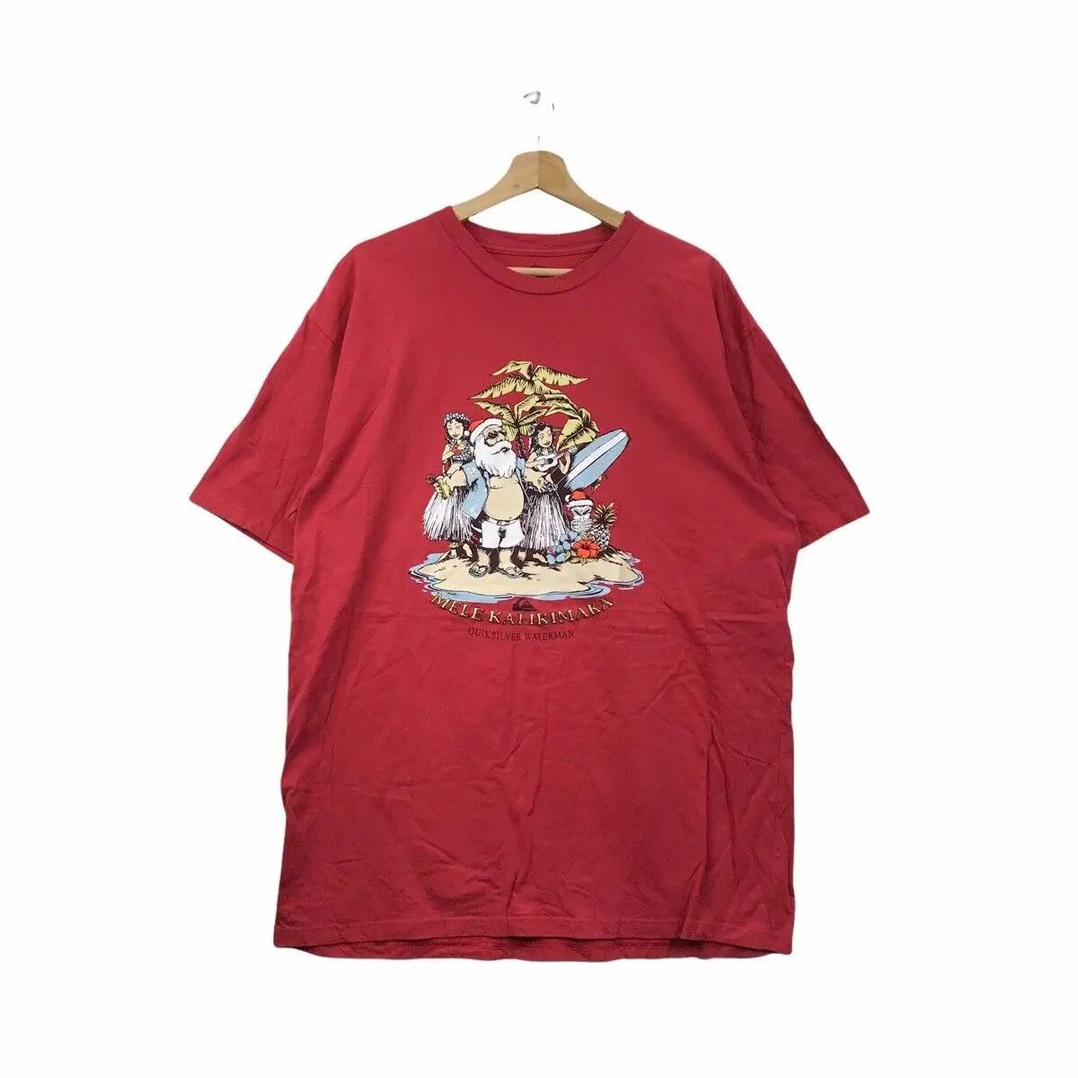 Quiksilver QUIKSILVER WATERMAN COLLECTION Mele Kalikimaka Tee Shirt Size US XL / EU 56 / 4 - 1 Thumbnail