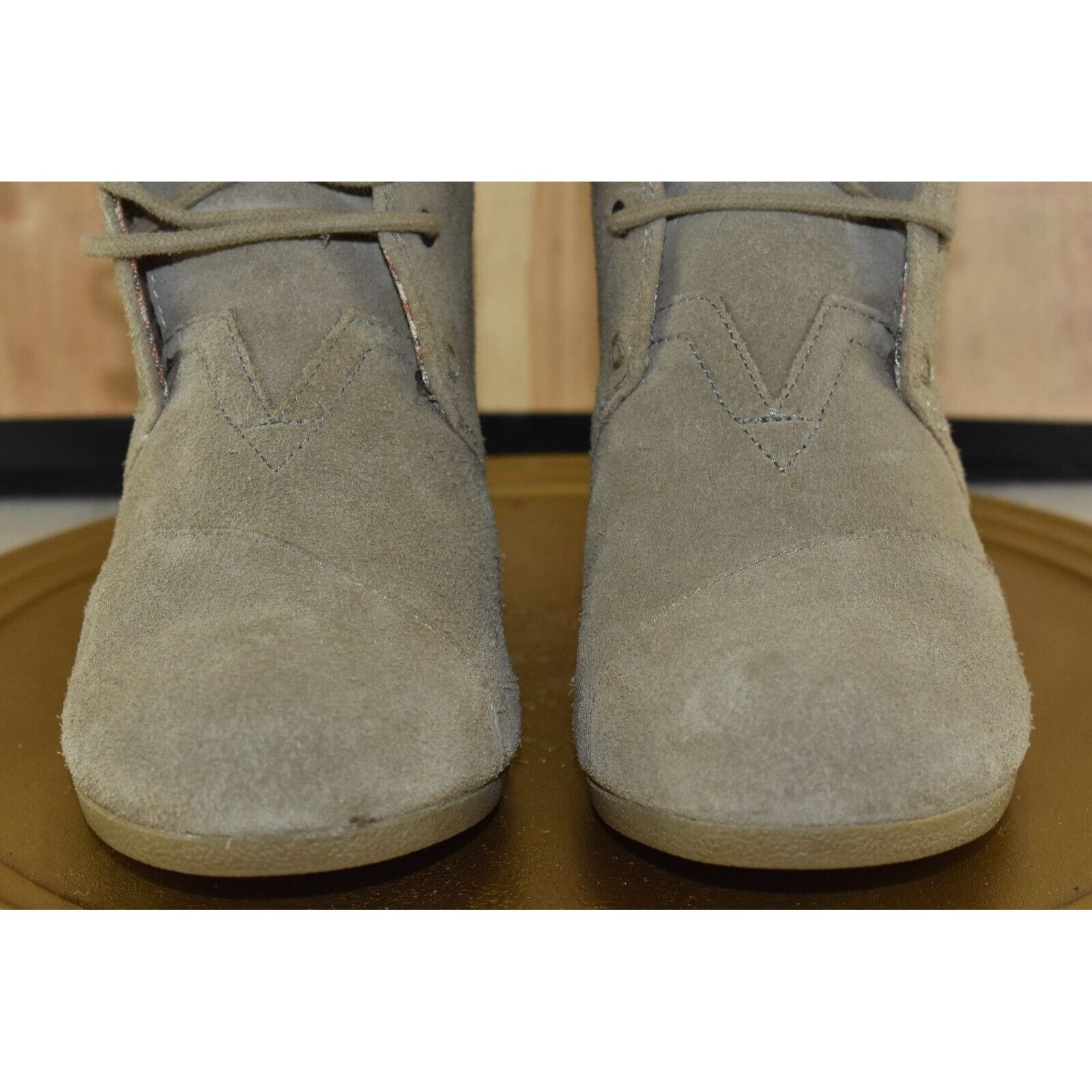 Toms Toms Womens Desert Ankle Bootie Wedge Lace Up Brown Suede Ca Size US 9.5 / IT 39.5 - 4 Thumbnail