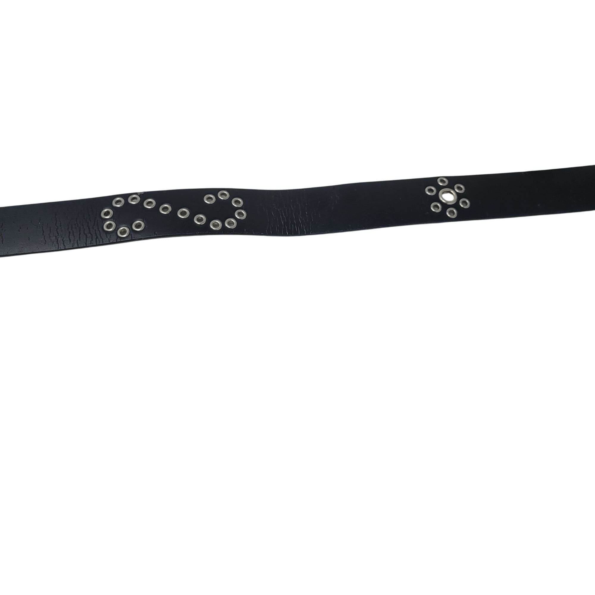 L.E.I. L.E.I. Black Double Grommet Belt Sz L Leather Lined Studded Size ONE SIZE - 7 Thumbnail