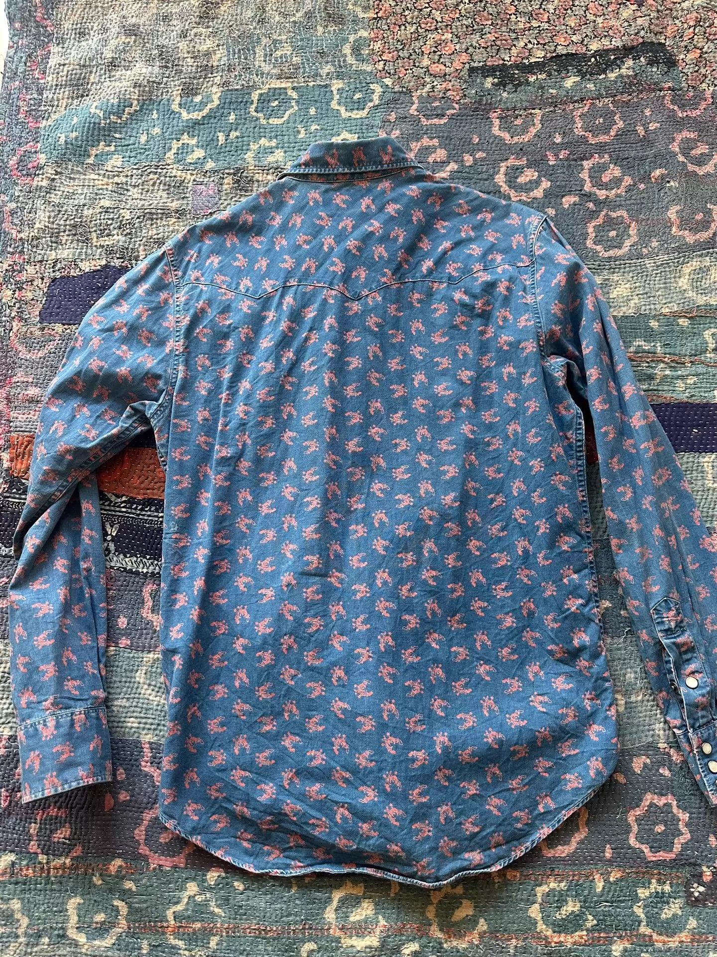 RRL Ralph Lauren RRL The Hateful Eight Indigo Distressed Shirt M Minor Wear Size US M / EU 48-50 / 2 - 2 Thumbnail