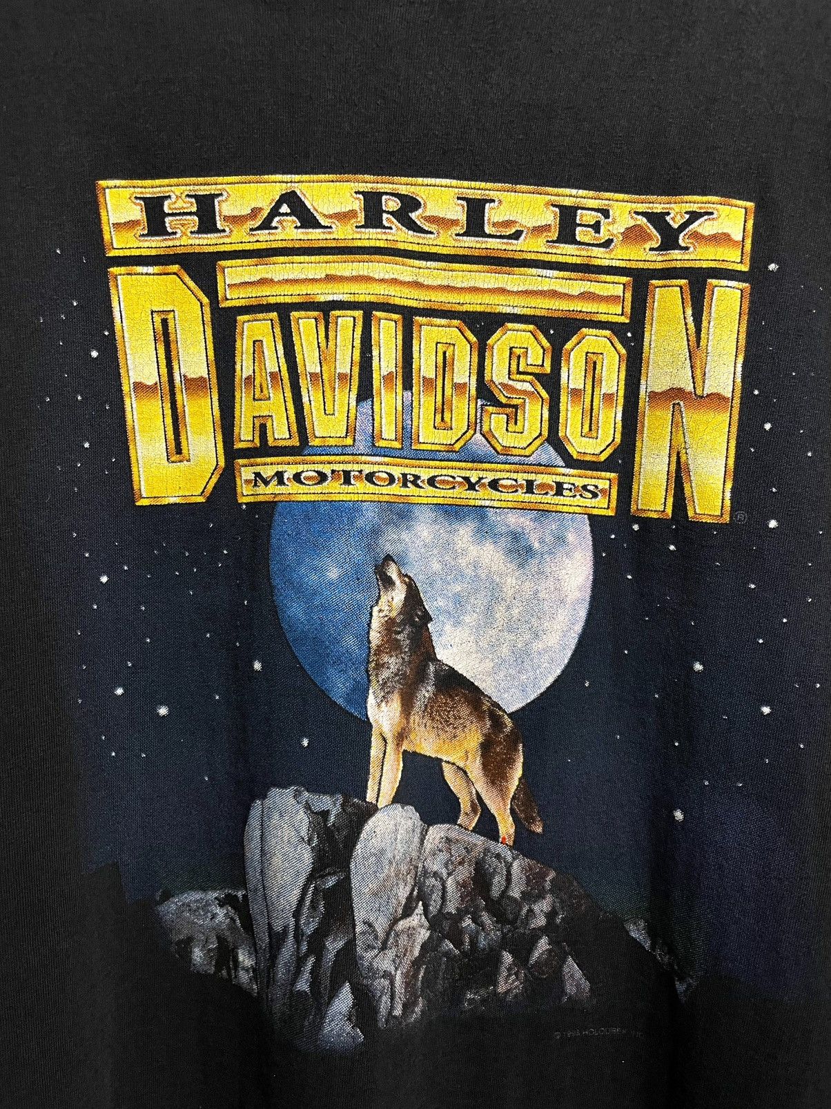 Harley Davidson Vintage 1993 Harley Davidson Wolf 3D Emblem Style T-Shirt Size US XXL / EU 58 / 5 - 5 Thumbnail