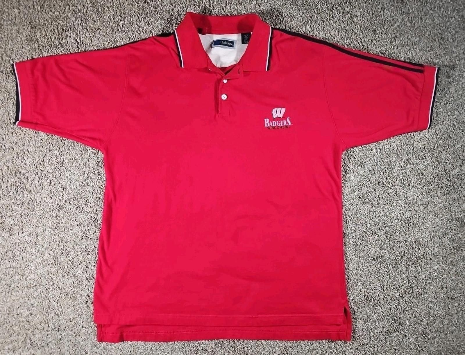 Holloway Holloway XL Wisconsin Badgers Red Polo Size ONE SIZE - 1 Thumbnail