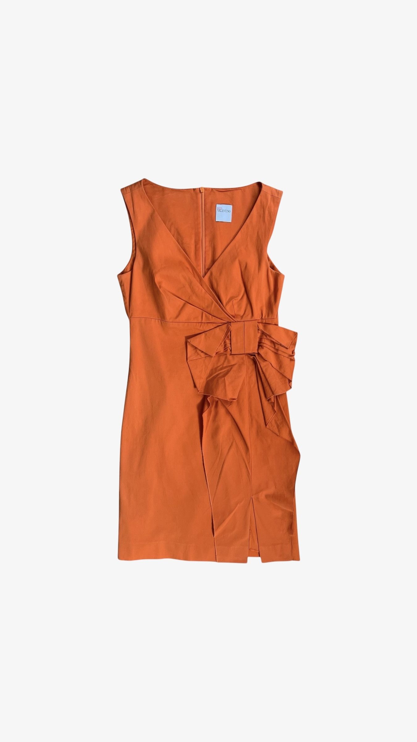 Valentino Vintage Y2K Women's Red Valentino Orange Bow Dress Size S / US 4 / IT 40 - 1 Thumbnail