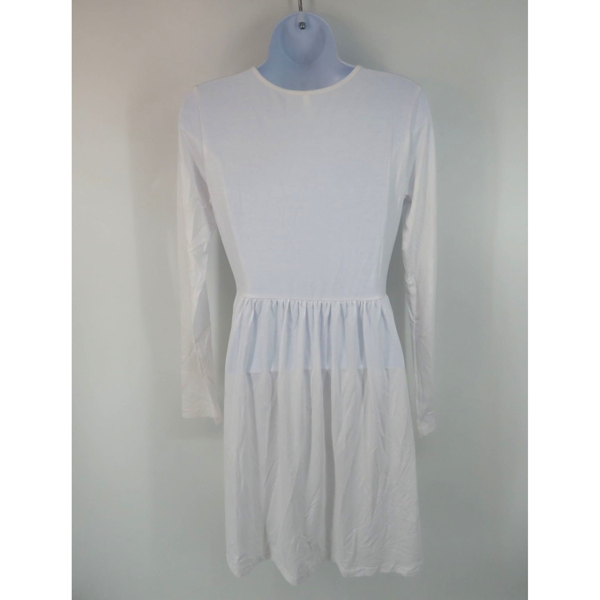 Other LONGYUAN Women's White Casual Dress Long Sleeve Loose Fit Sm Size S / US 4 / IT 40 - 3 Thumbnail