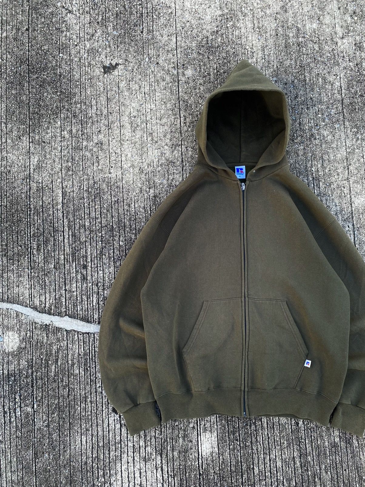 Russell Athletic Vintage Army Green Russell Athletic Zip Hoodie Size US L / EU 52-54 / 3 - 4 Thumbnail