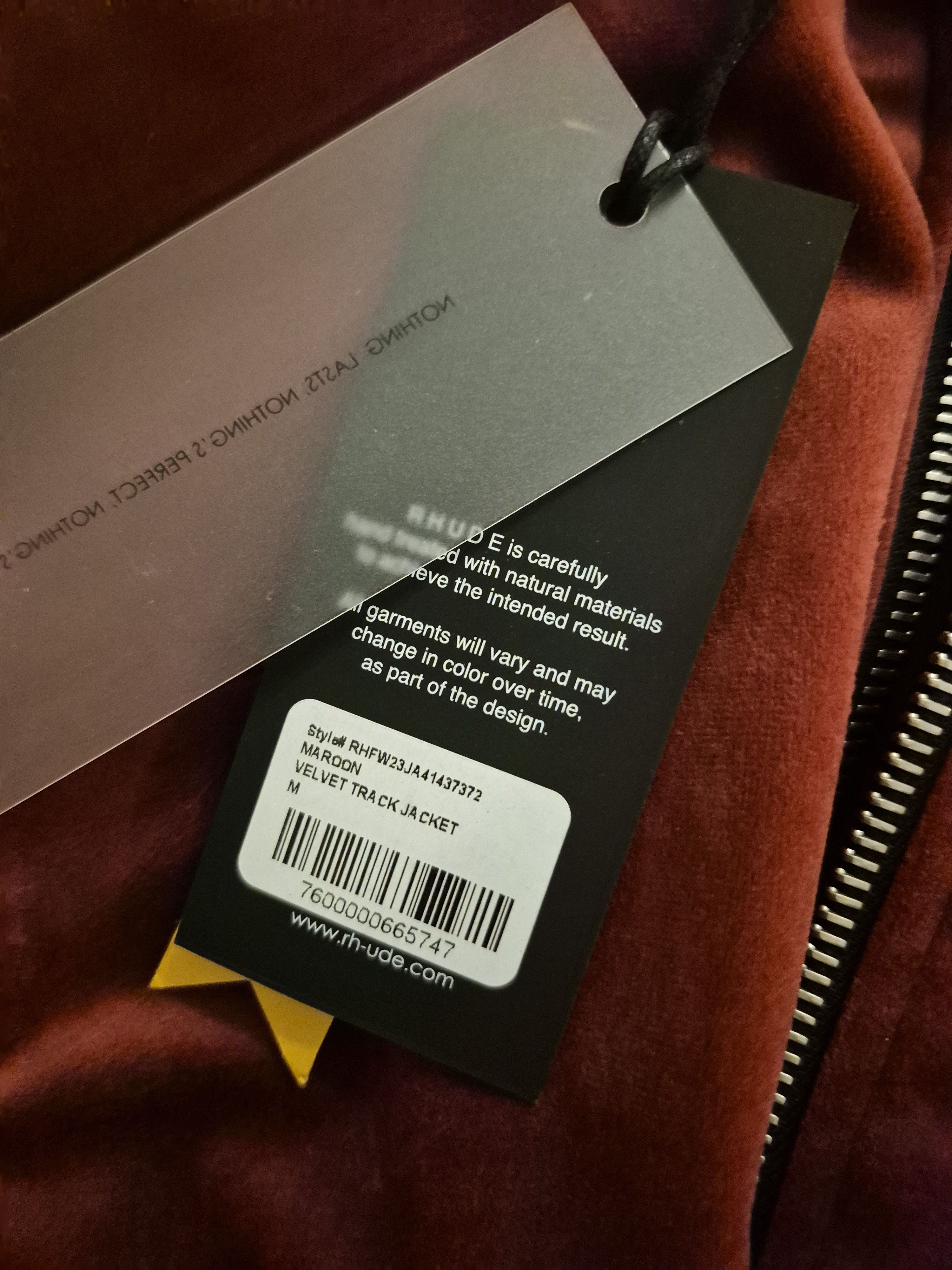 Rhude Rhude Maroon Velvet Jacket Size Medium Size US M / EU 48-50 / 2 - 4 Thumbnail