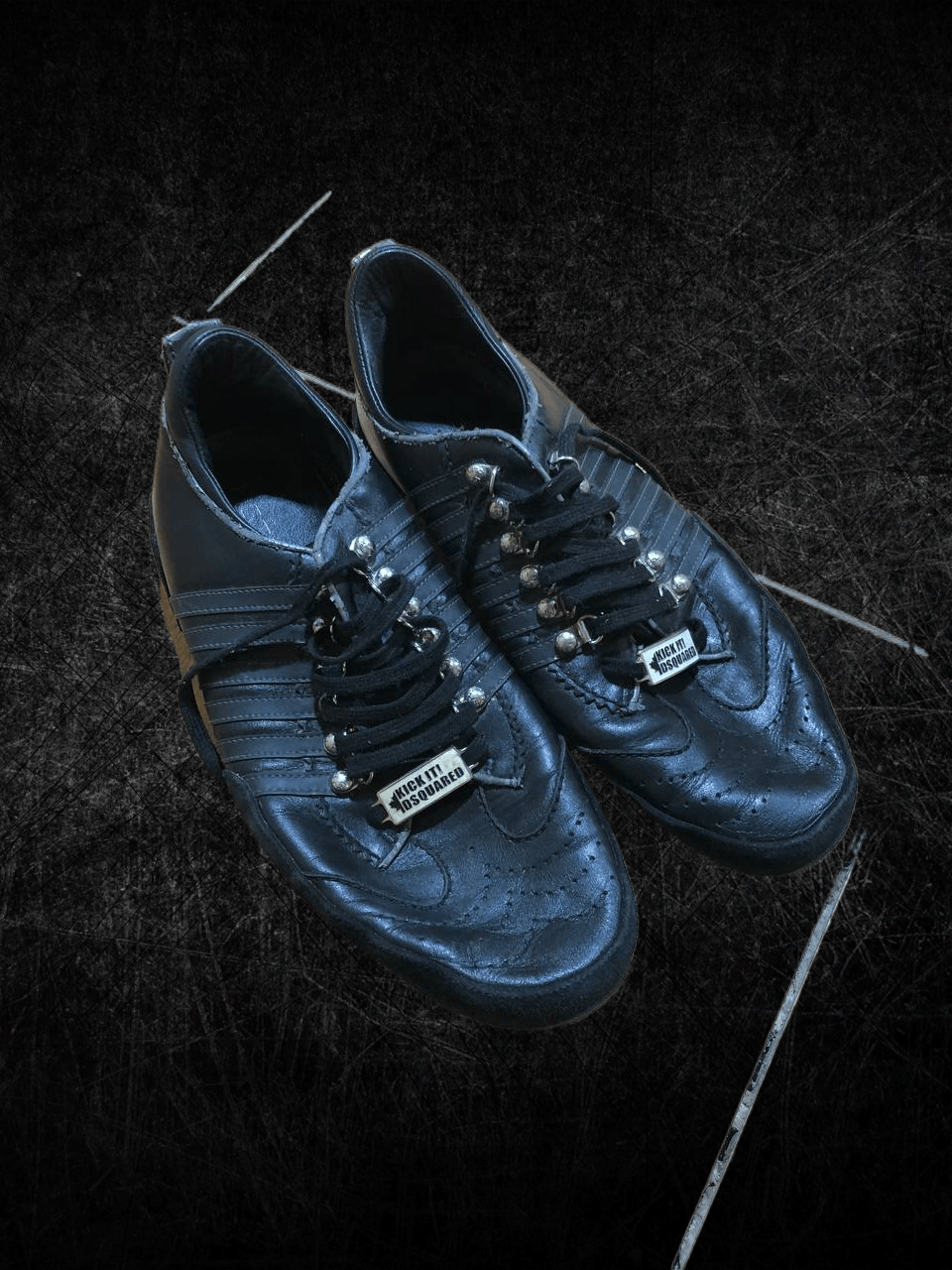 Dsquared2 leather low trainers Dsquared2 Black sneakers Size US 12 / EU 45 - 1 Thumbnail