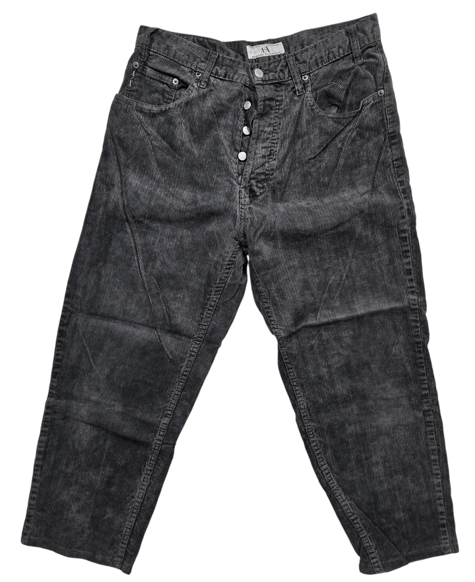 Armani Exchange Vintage 00s Y2K AX Armani Exchange Baggy Corduroy Brass Logo Size US 32 / EU 48 - 5 Thumbnail