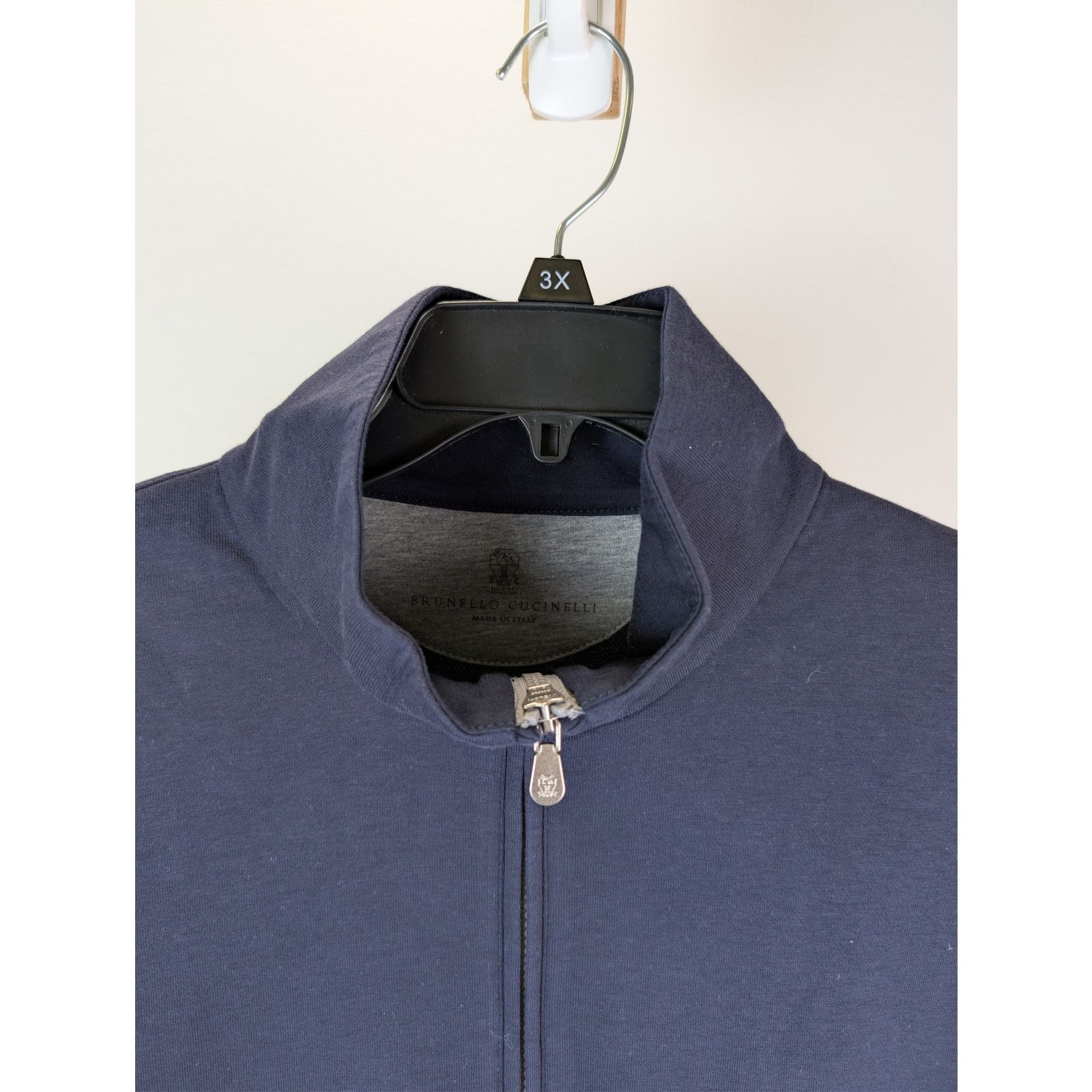Brunello Cucinelli o1rshd1 cc20 Hi-Neck Zipper Sweatshirt in Blue Size US M / EU 48-50 / 2 - 7 Thumbnail