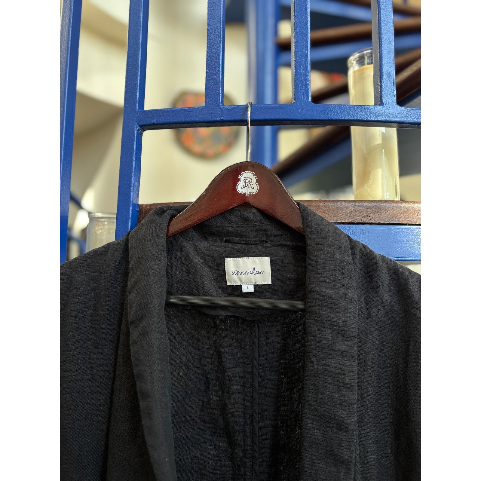 Steven Alan Steven Alan Black Linen Blend Long Jacket Size L Size US L / EU 52-54 / 3 - 3 Thumbnail