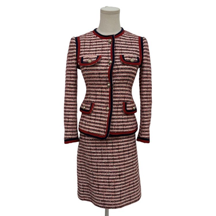 Gucci Gucci Striped Tweed Jacket Skirt Set Size 36 Size XS / US 0-2 / IT 36-38 - 1 Thumbnail