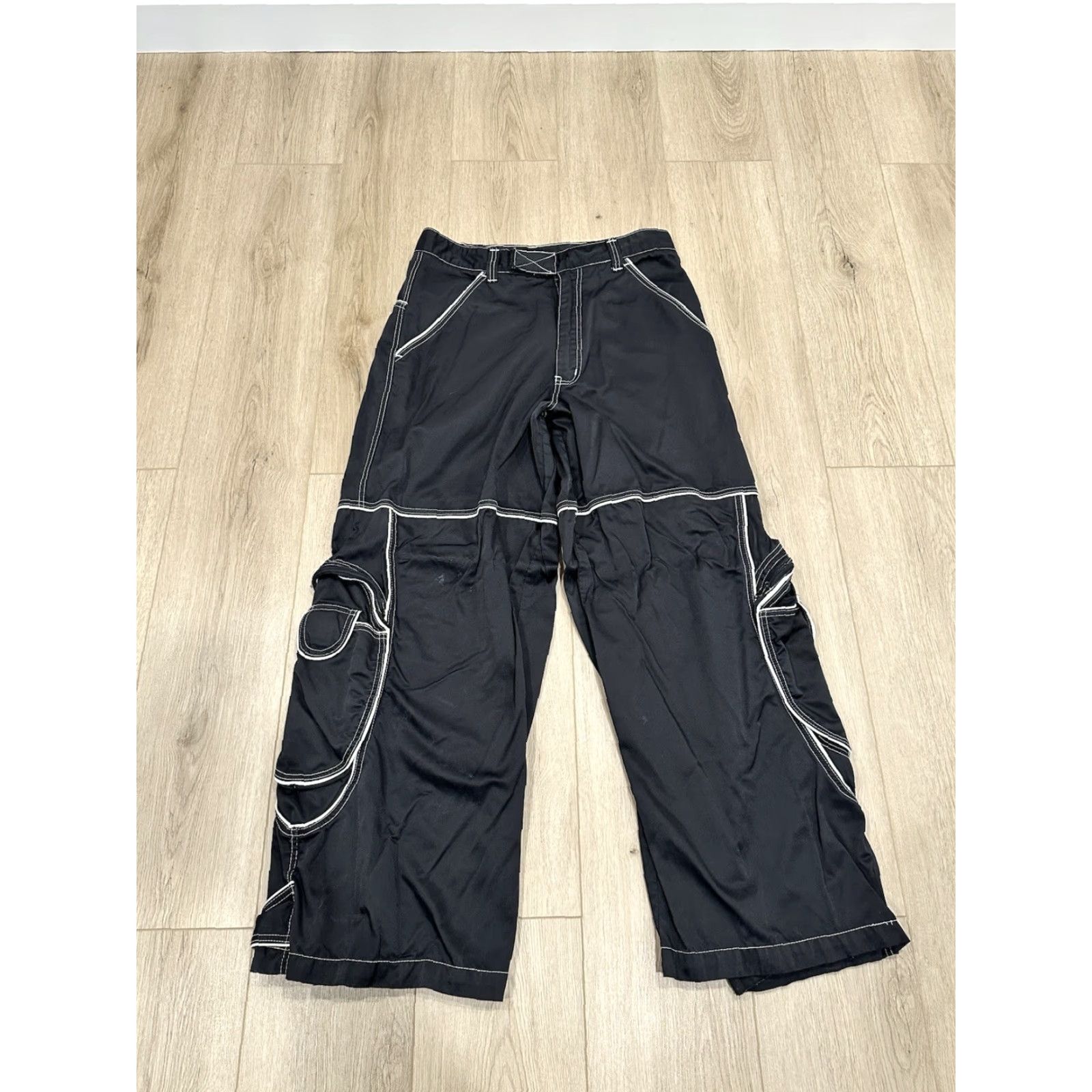 Vintage VINTAGE Macgear Rave Pants Cargo Wide-Leg 34x31 Black 90s Y2K Grunge Hip Hop Vintage Rave Pants Mens Womens Unisex Adults Baggy Size US 34 / EU 50 - 2 Thumbnail