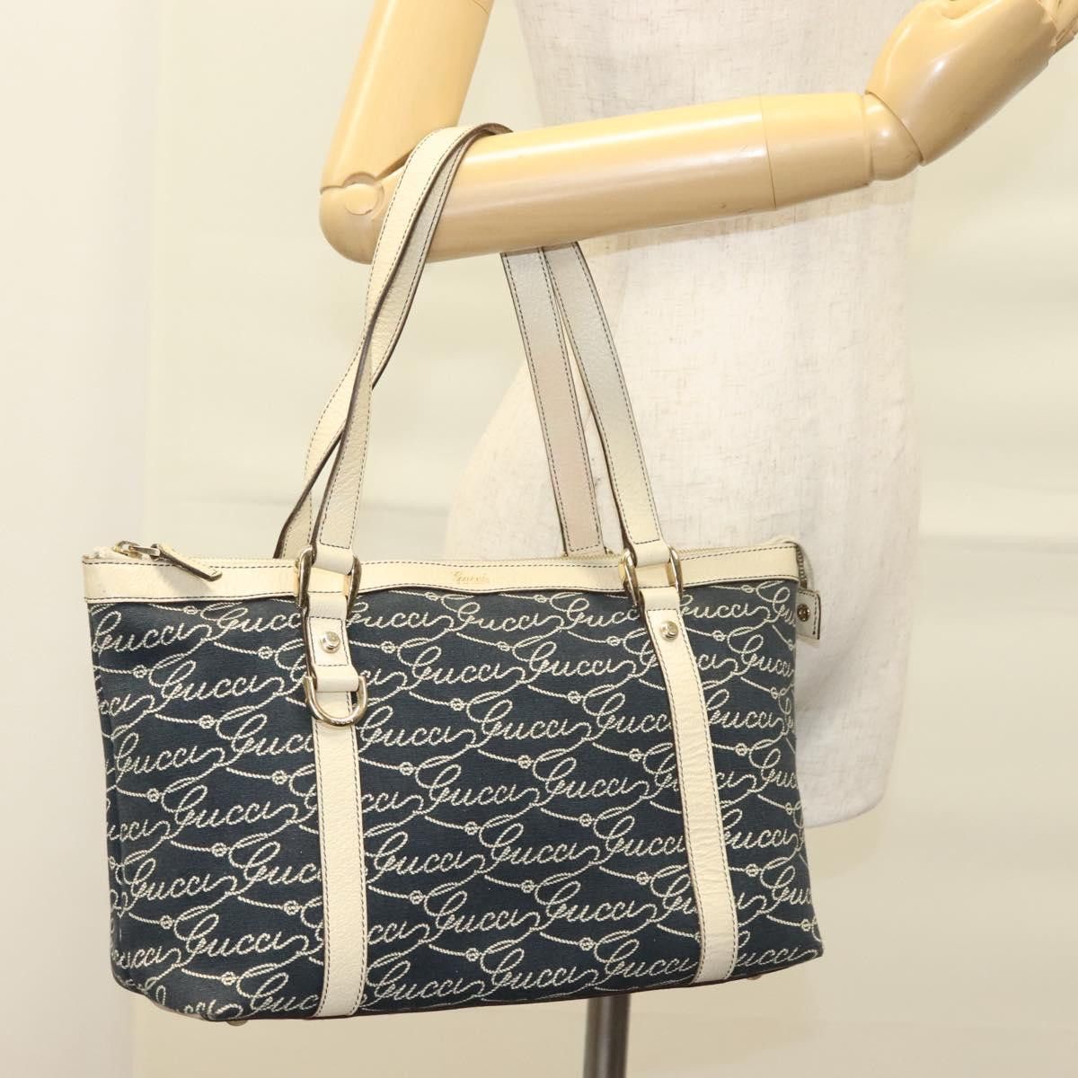 Gucci GUCCI Tote Bag Canvas Navy Gold Size ONE SIZE - 22 Thumbnail