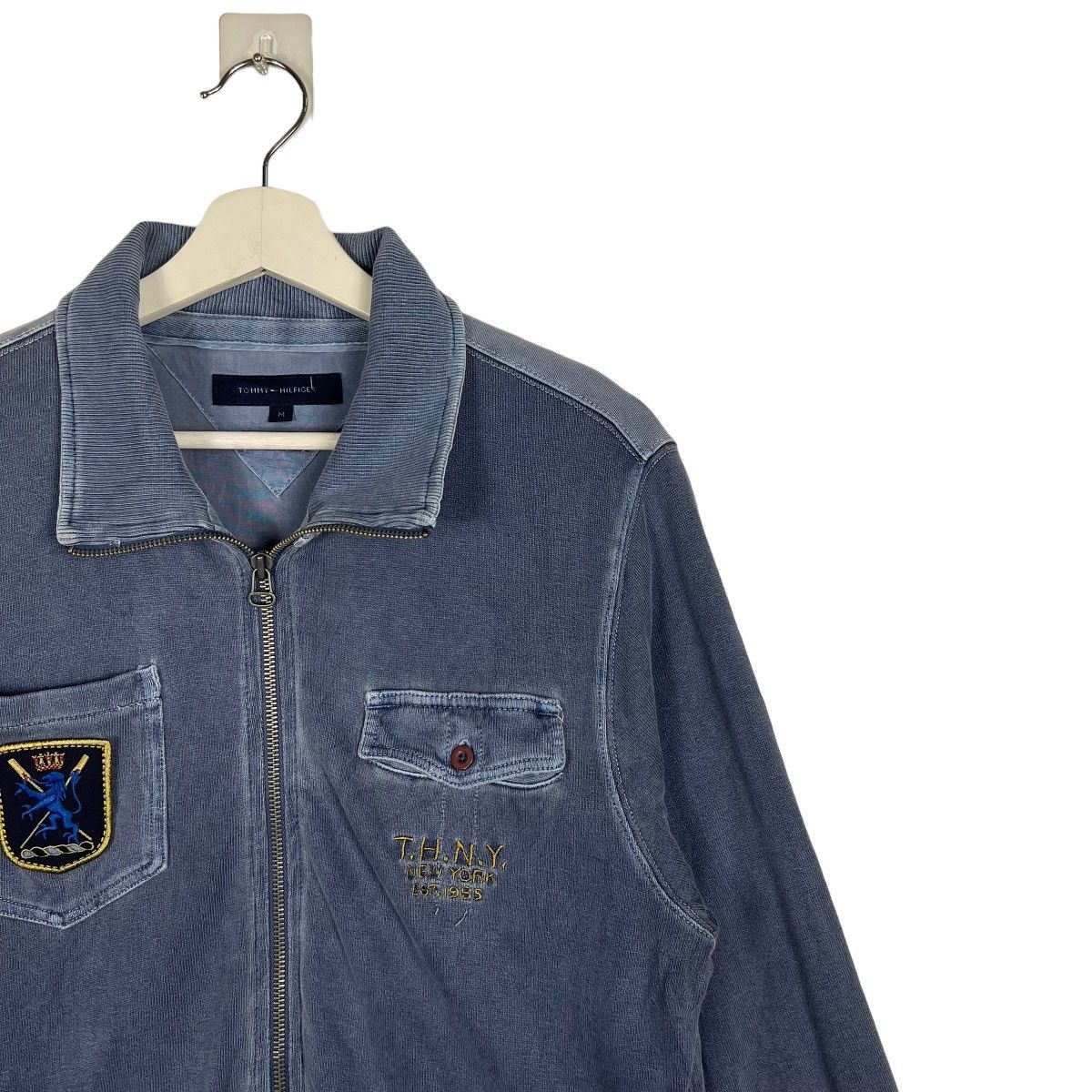 Tommy Hilfiger 🔥 TOMMY HILFIGER BLUE INDIGO SWEATER JACKET Size US M / EU 48-50 / 2 - 6 Thumbnail