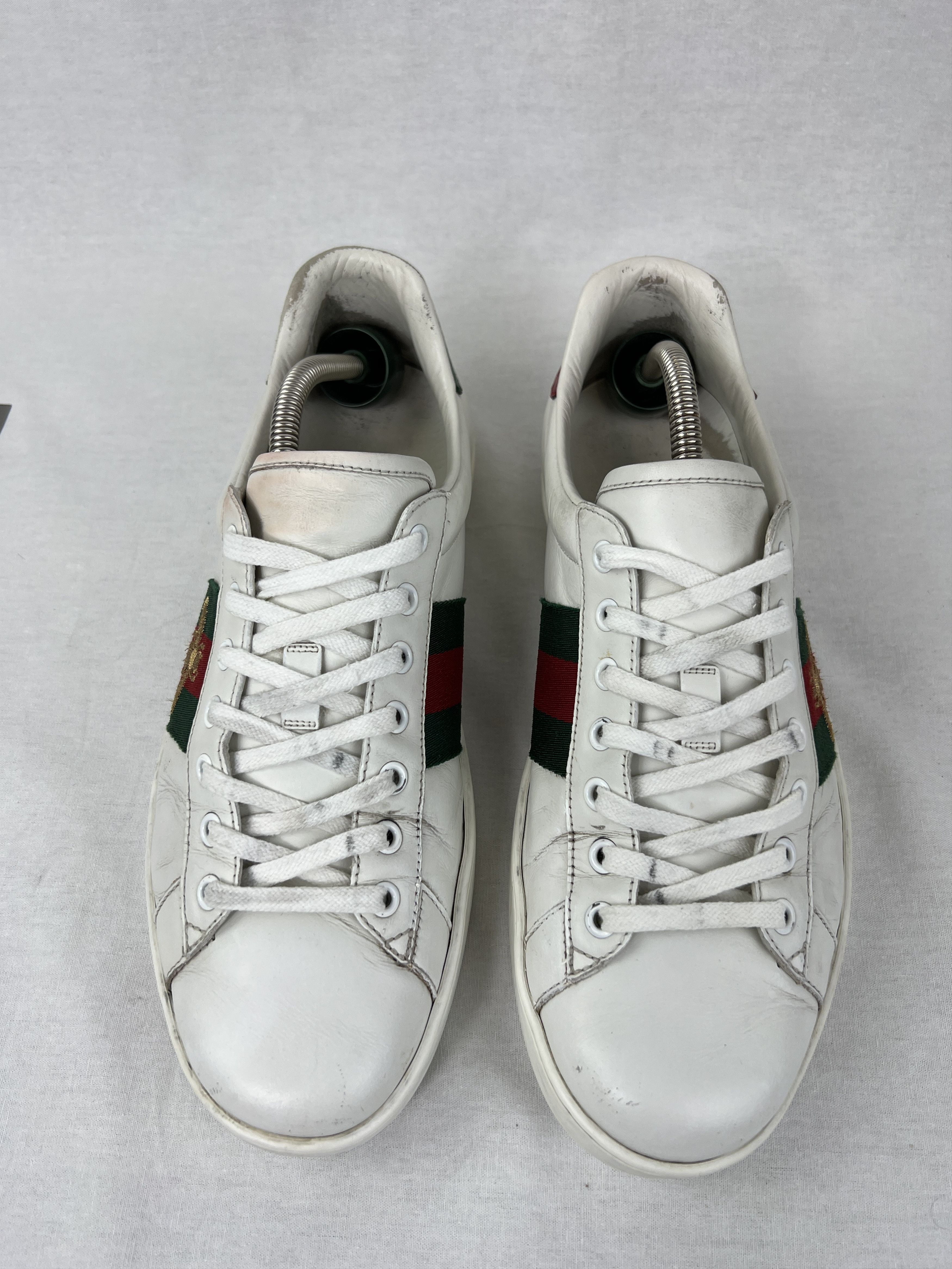 Gucci Gucci Ace Bee Embroidered White Leather Sneakers Size US 9 / EU 42 - 3 Thumbnail